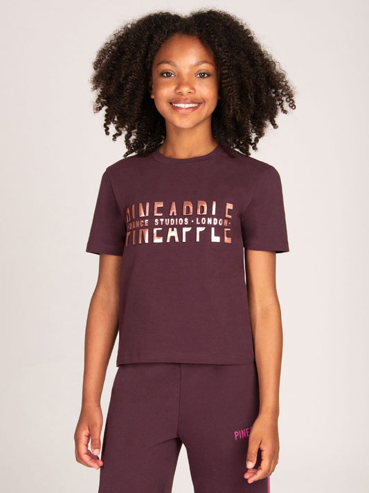 Dsiney Kidz - Pineapple Brown Logo Girls Dance Crop T-Shirt image 1