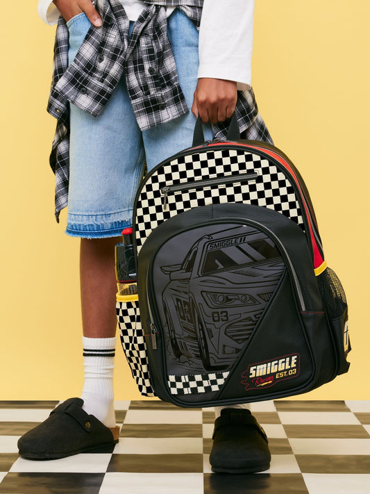 Smiggle Black Pit Stop Zone Backpack image 1