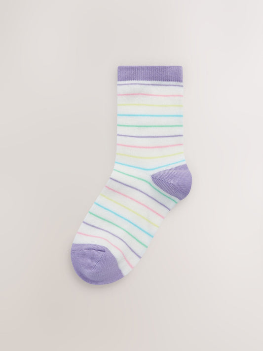 Colourful 7 Pack Cotton Rich Spot Stripe Ankle Socks image 3