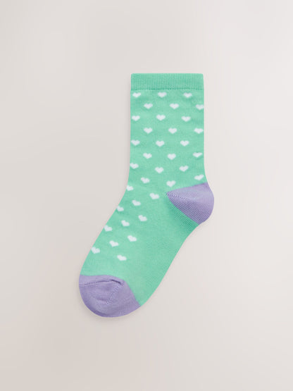 Colourful 7 Pack Cotton Rich Spot Stripe Ankle Socks image 3