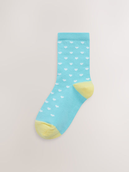 Colourful 7 Pack Cotton Rich Spot Stripe Ankle Socks image 4