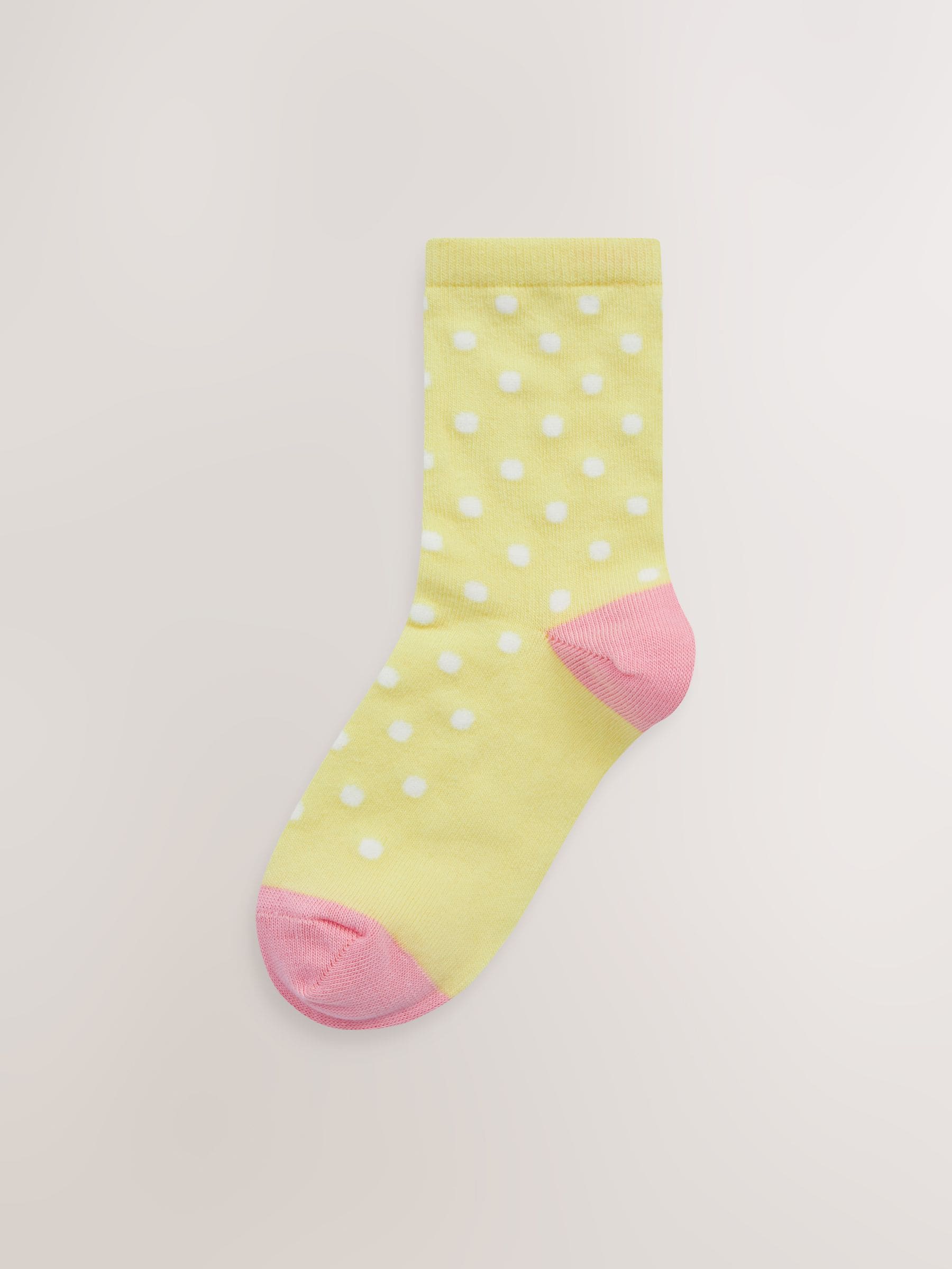 Colourful 7 Pack Cotton Rich Spot Stripe Ankle Socks image 6