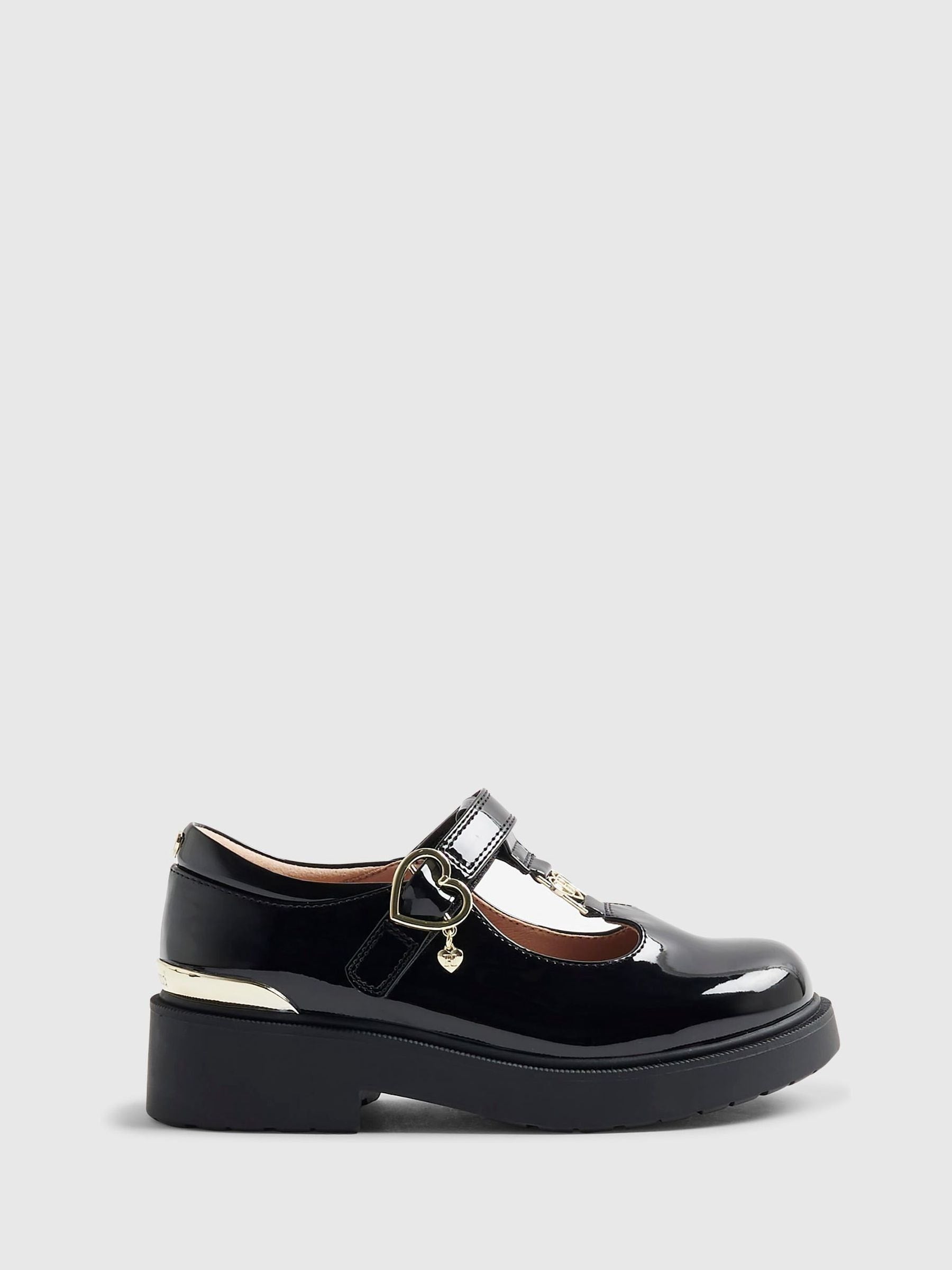 River Island Black Chunky Mary Jane School Shoes image 1