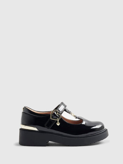 River Island Black Chunky Mary Jane School Shoes image 1