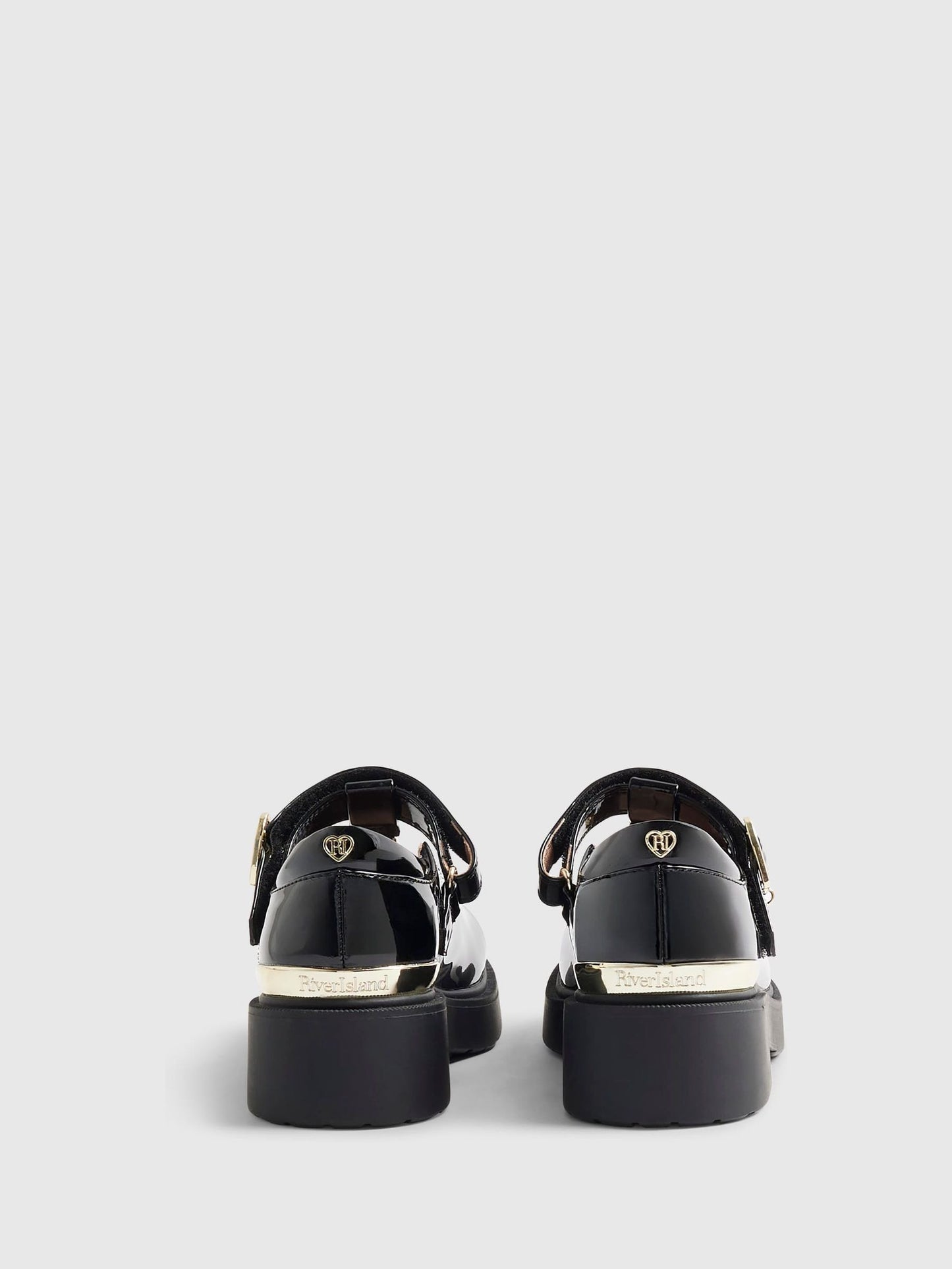 River Island Black Chunky Mary Jane School Shoes image 2