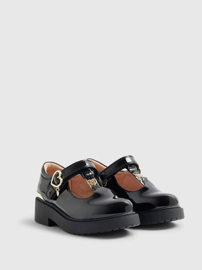 River Island Black Chunky Mary Jane School Shoes image 3