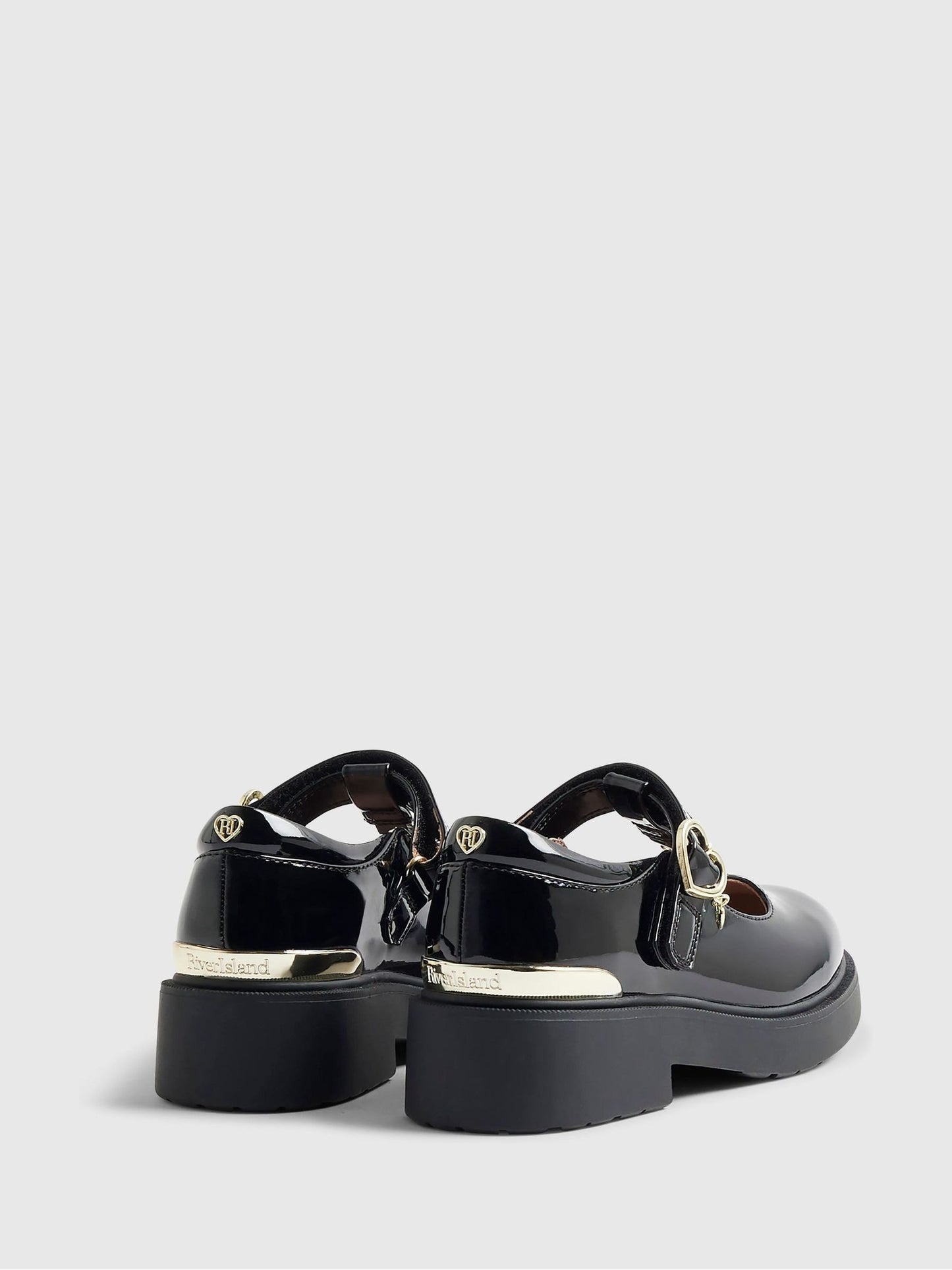 River Island Black Chunky Mary Jane School Shoes image 5