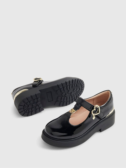 River Island Black Chunky Mary Jane School Shoes image 6