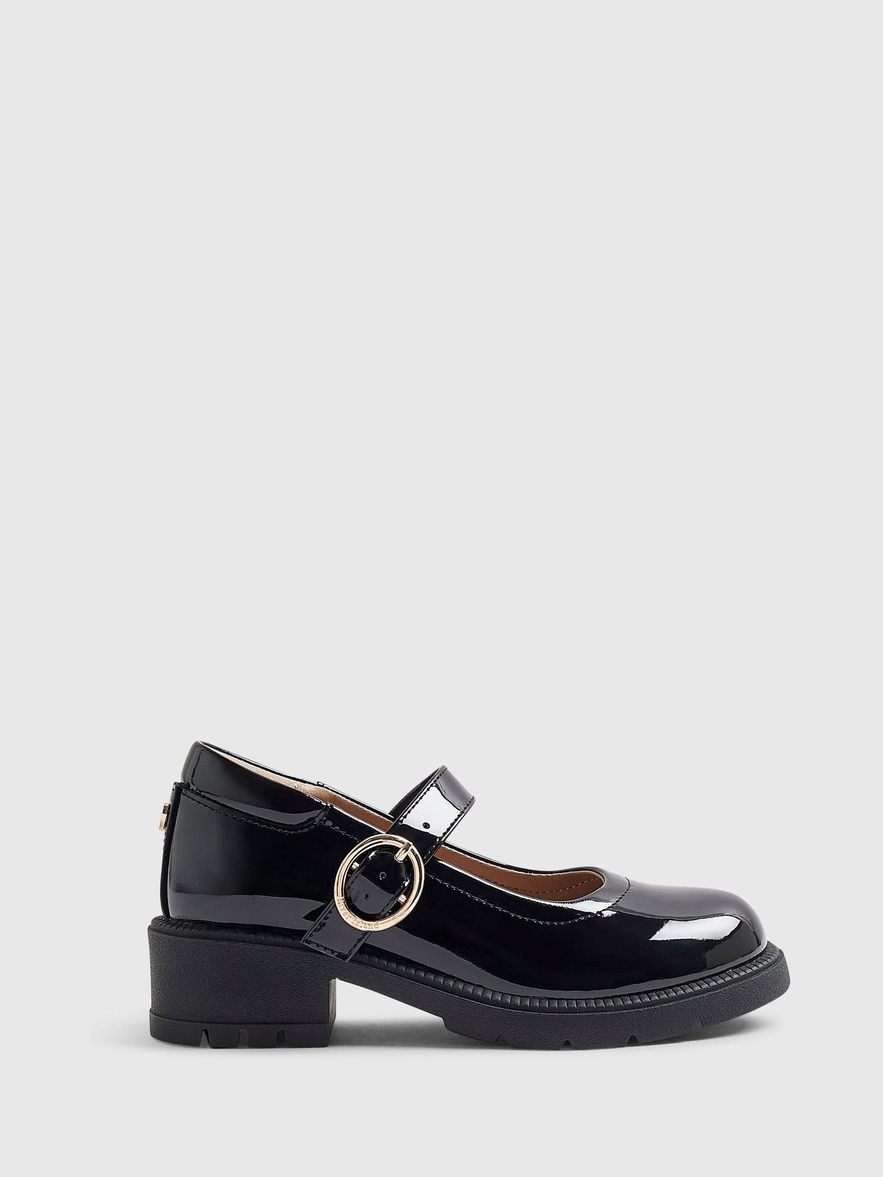 River Island Black Back To School Heeled Mary Jane Shoes image 1