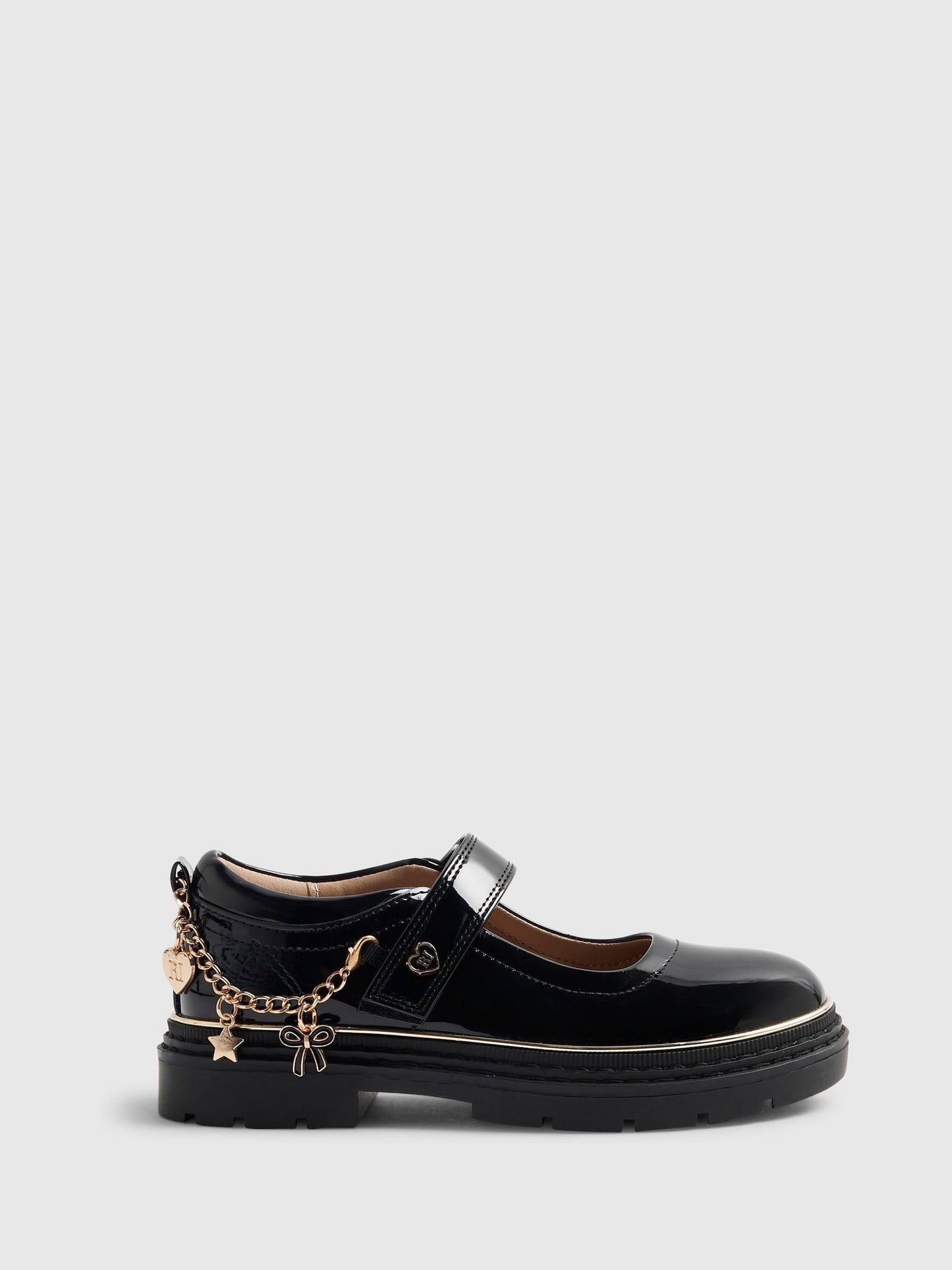 River Island Black Back To School Chain Bracelet Mary Jane Shoes image 1