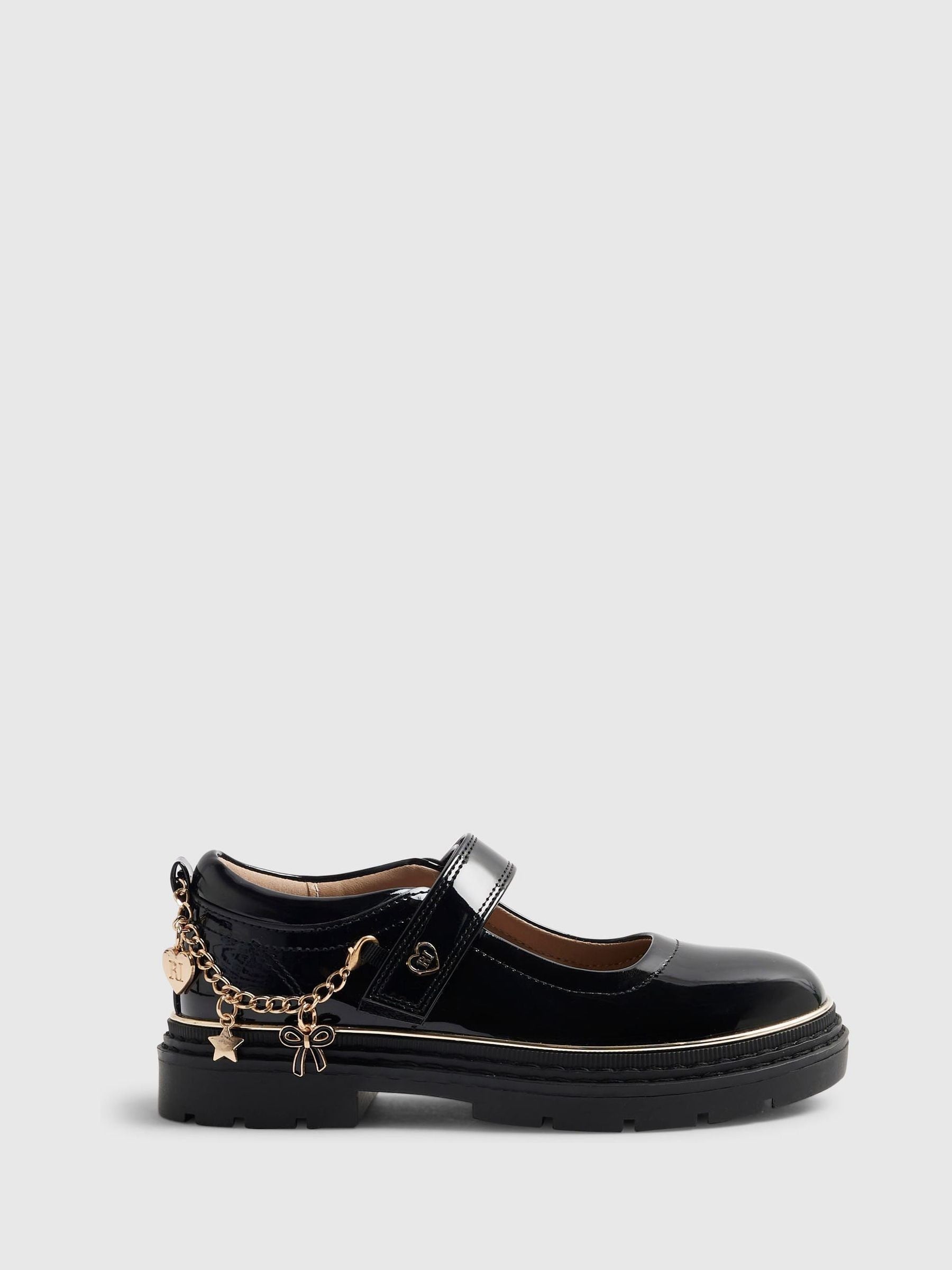 River Island Black Back To School Chain Bracelet Mary Jane Shoes image 1