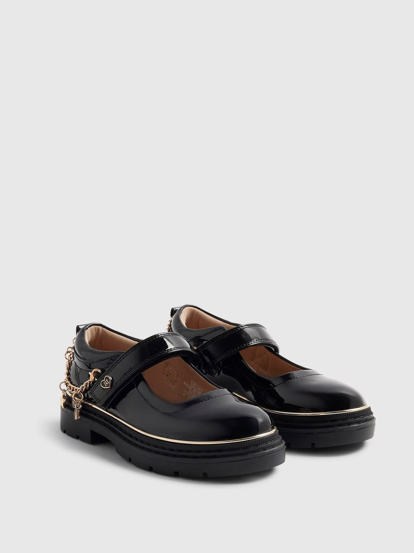 River Island Black Back To School Chain Bracelet Mary Jane Shoes image 2