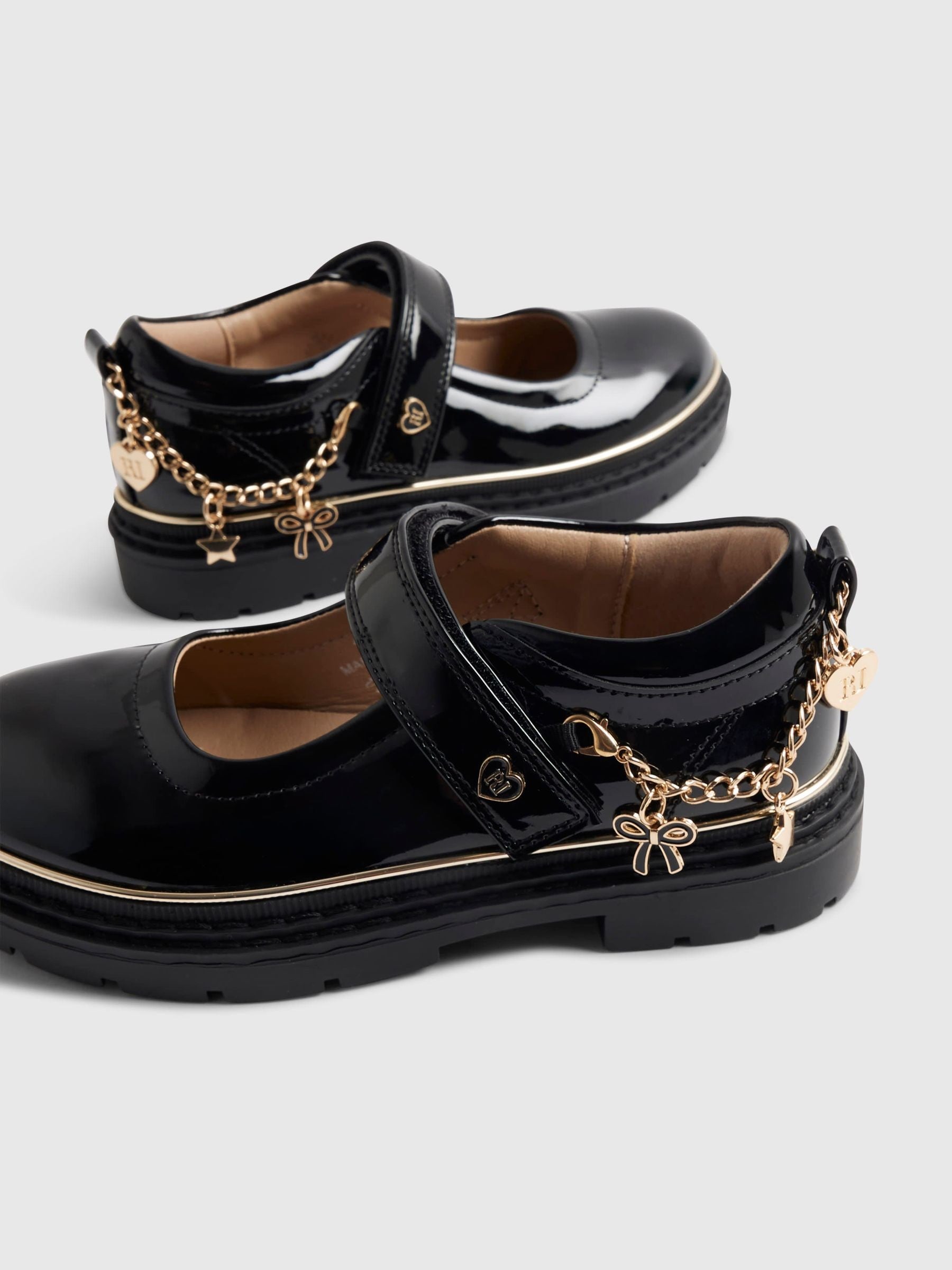 River Island Black Back To School Chain Bracelet Mary Jane Shoes image 3