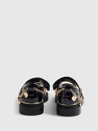 River Island Black Back To School Chain Bracelet Mary Jane Shoes image 6