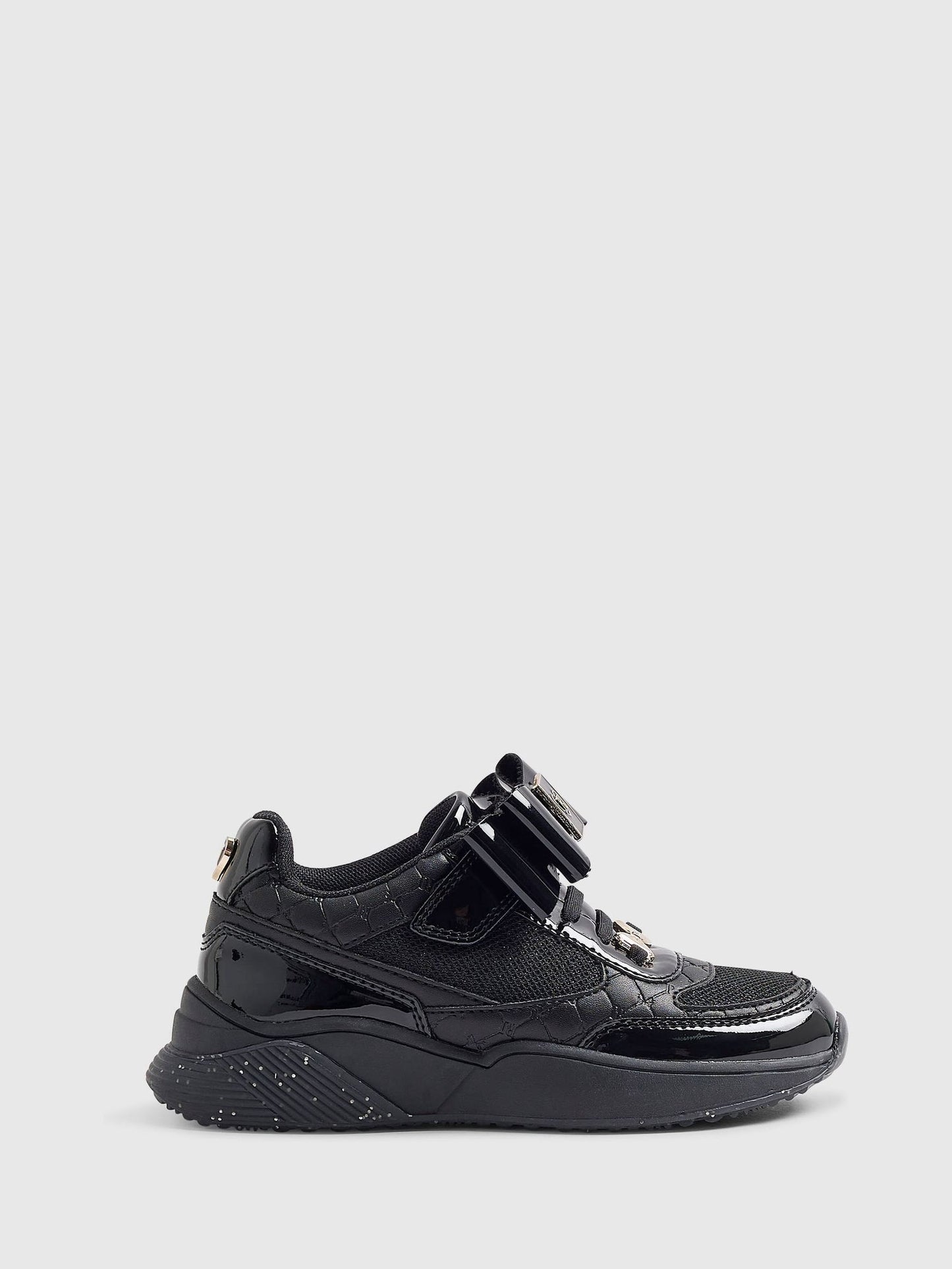 River Island Black Bow School Trainers image 1