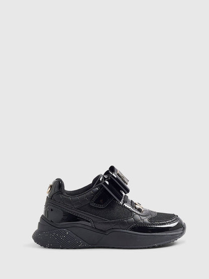 River Island Black Bow School Trainers image 1