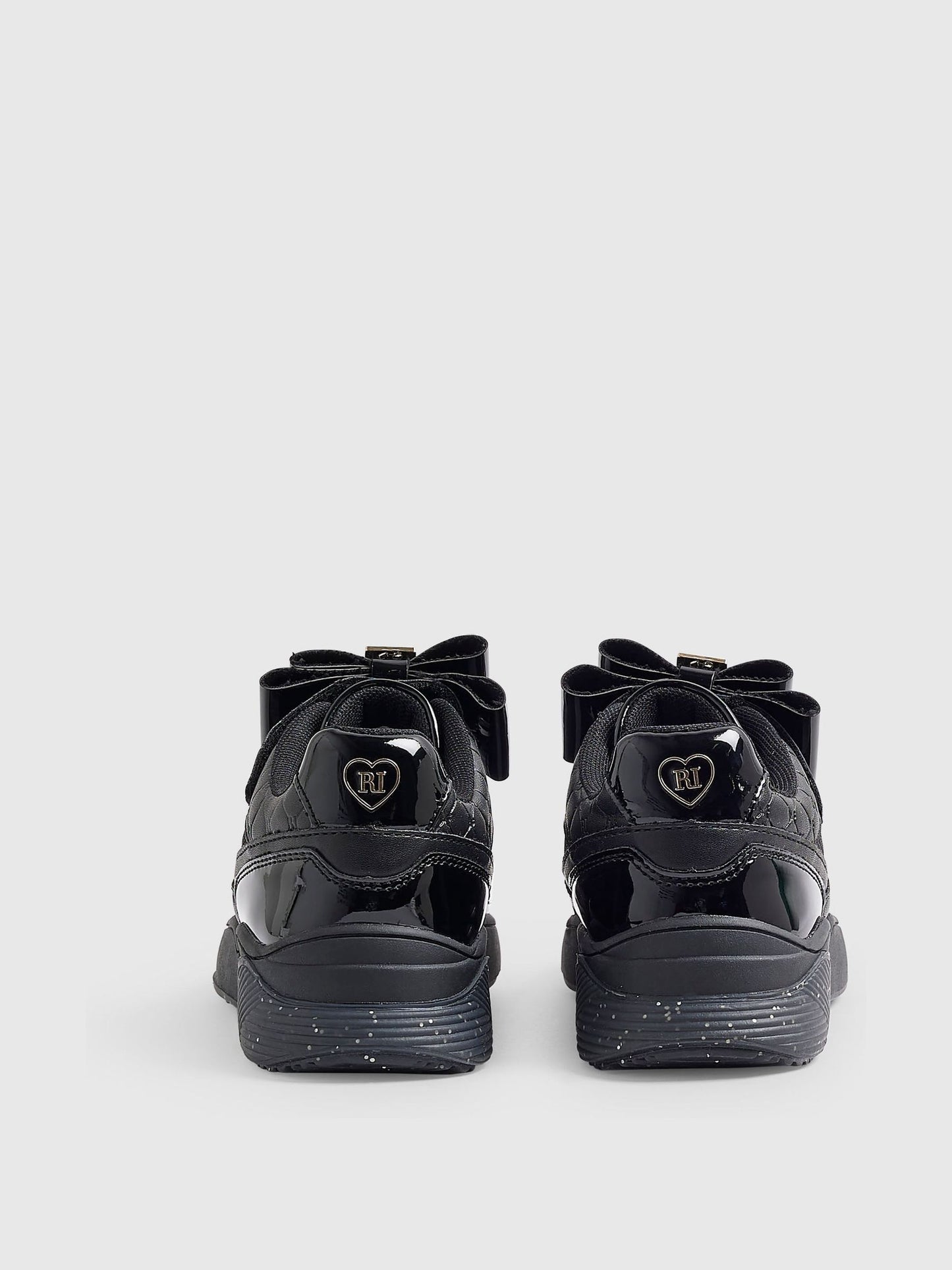 River Island Black Bow School Trainers image 2