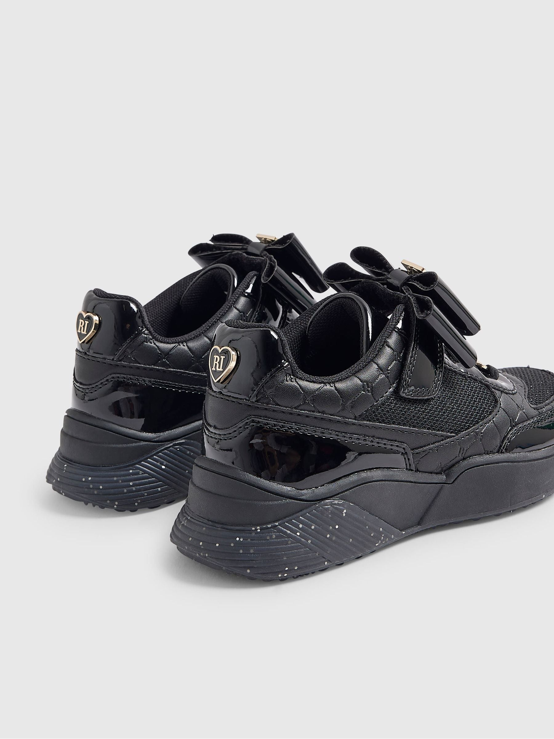 River Island Black Bow School Trainers image 5
