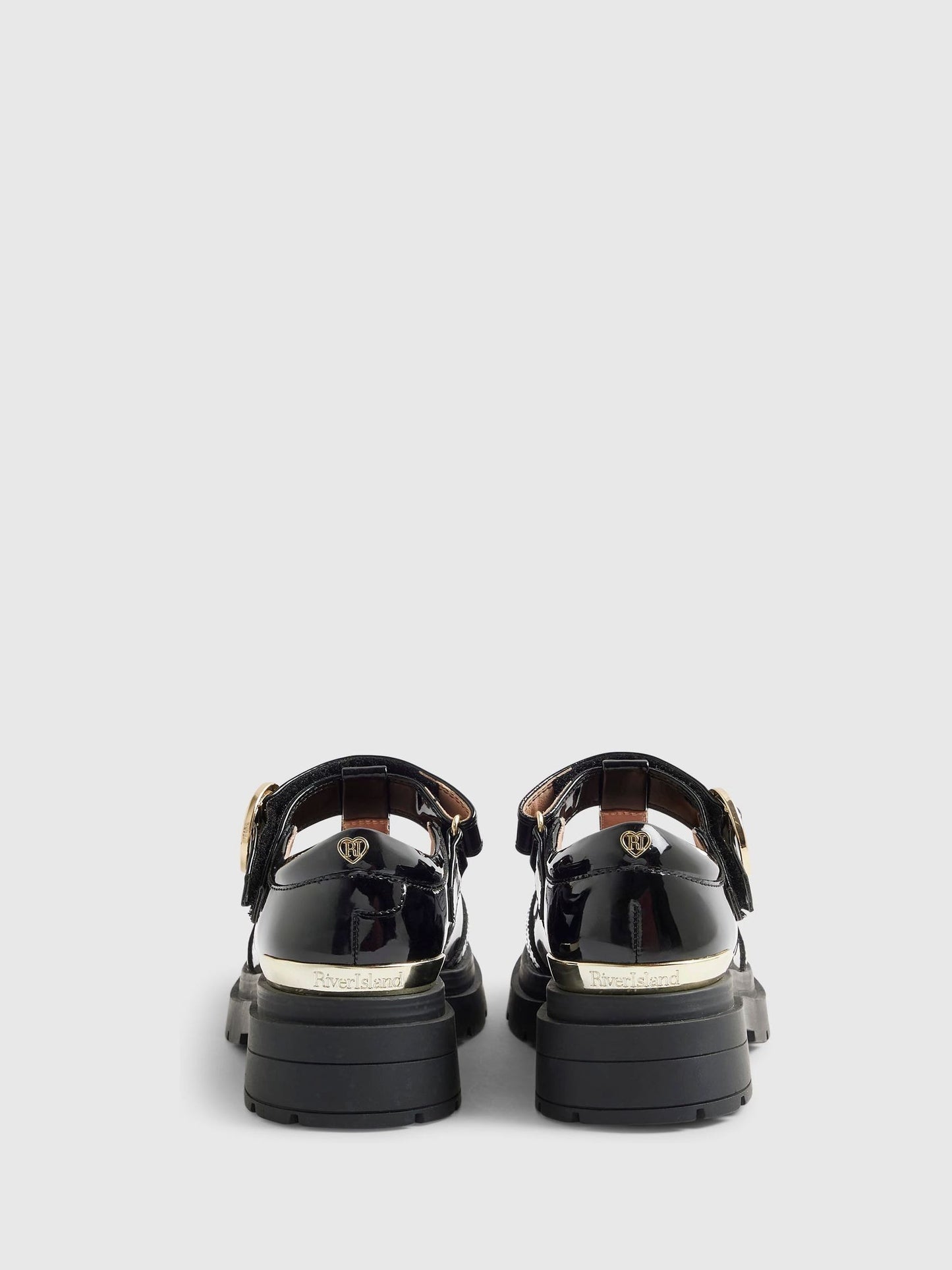 River Island Black Back To School Chunky Brogue Shoes image 3