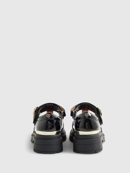 River Island Black Back To School Chunky Brogue Shoes image 3