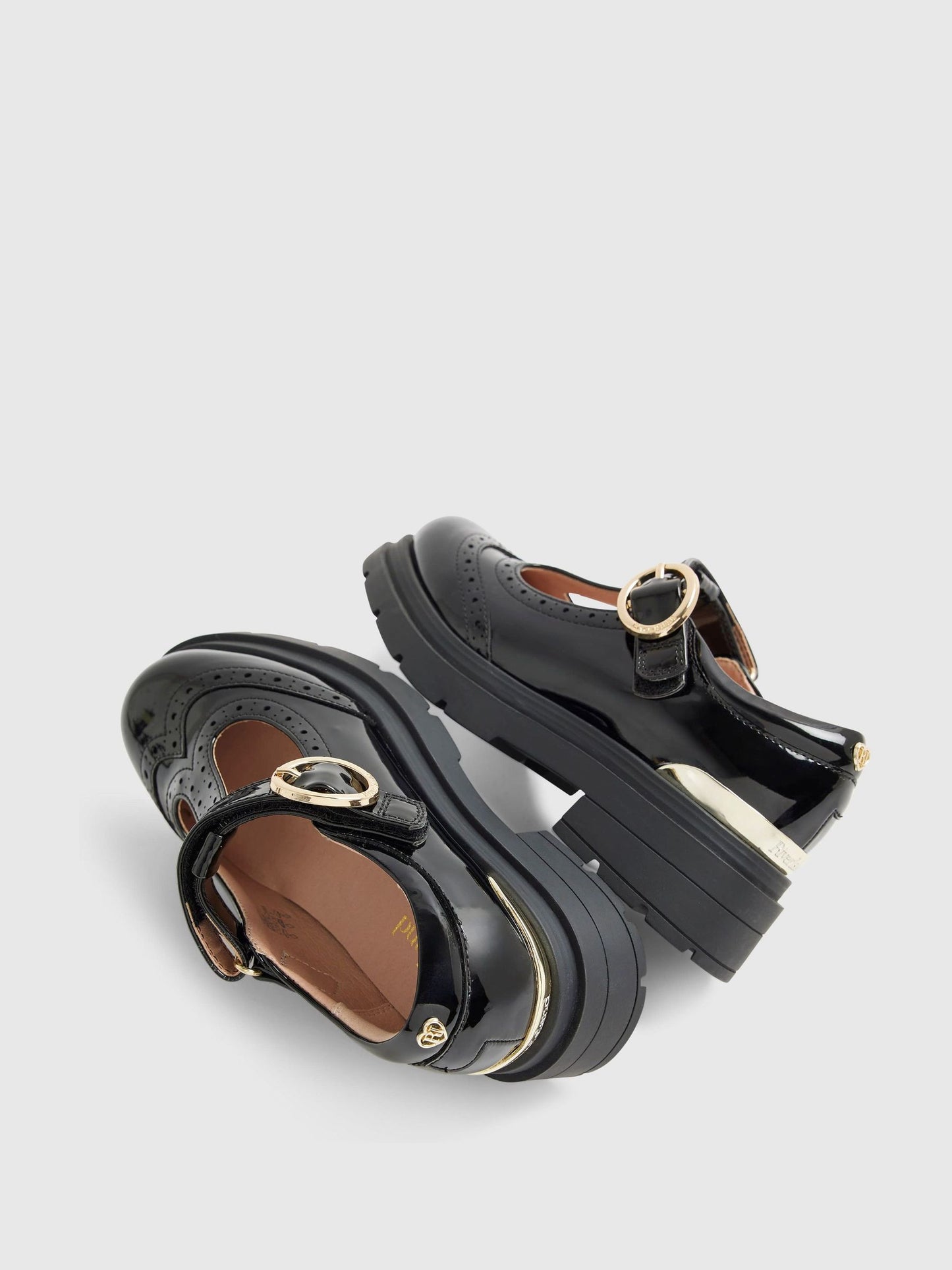 River Island Black Back To School Chunky Brogue Shoes image 5