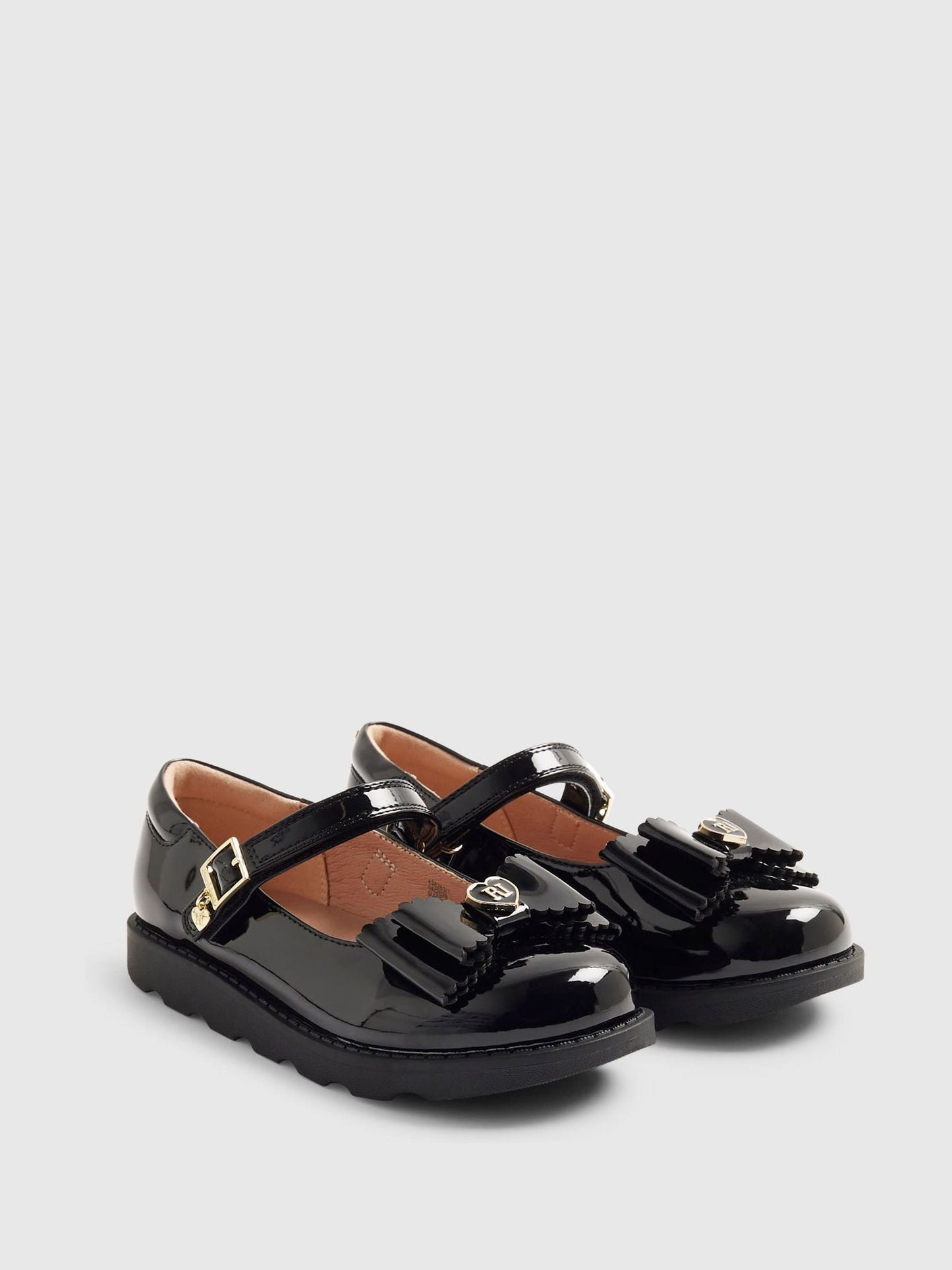 River Island Black Back To School Bow Mary Jane Shoes image 2