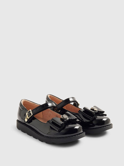 River Island Black Back To School Bow Mary Jane Shoes image 2