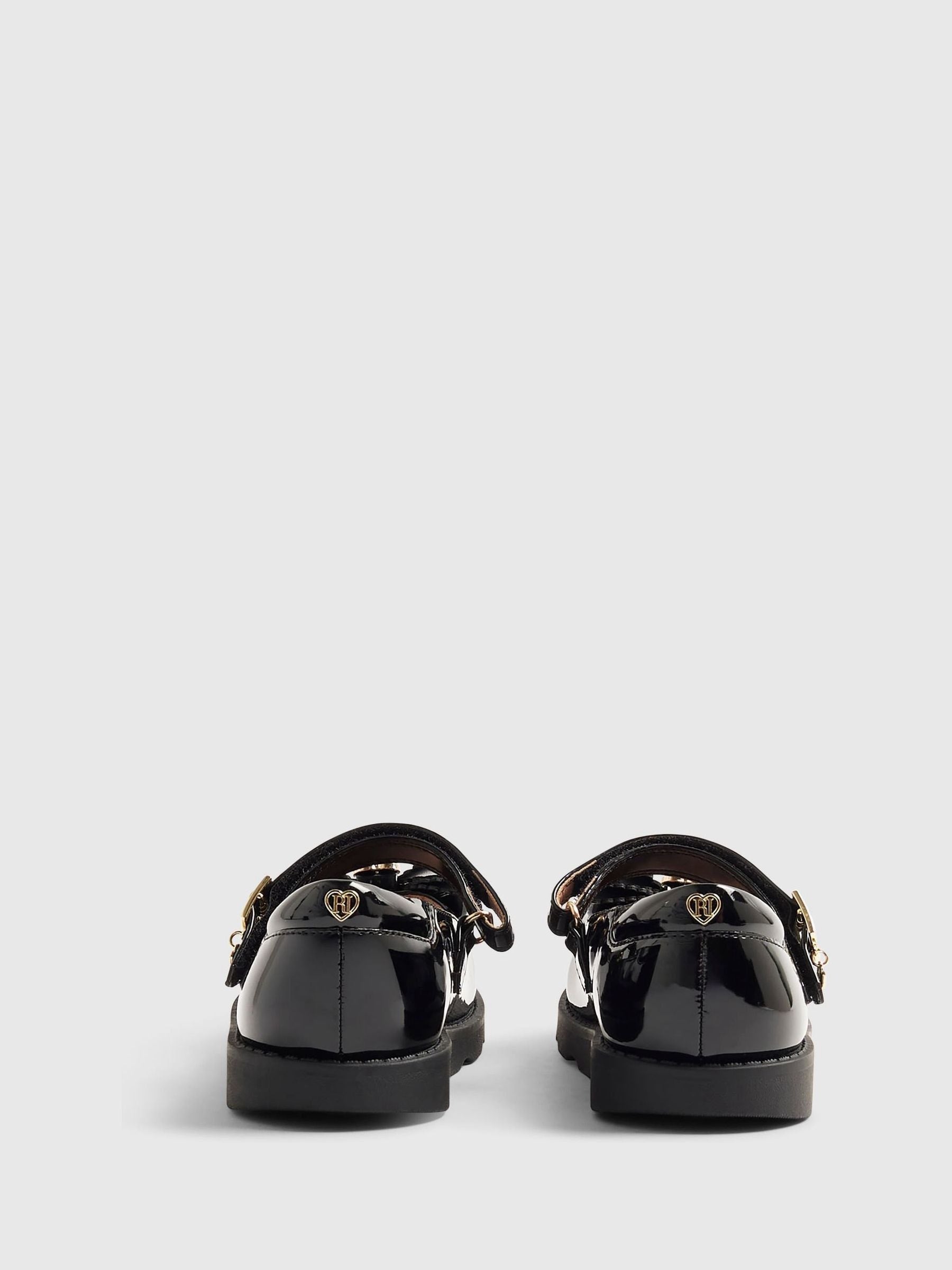 River Island Black Back To School Bow Mary Jane Shoes image 3
