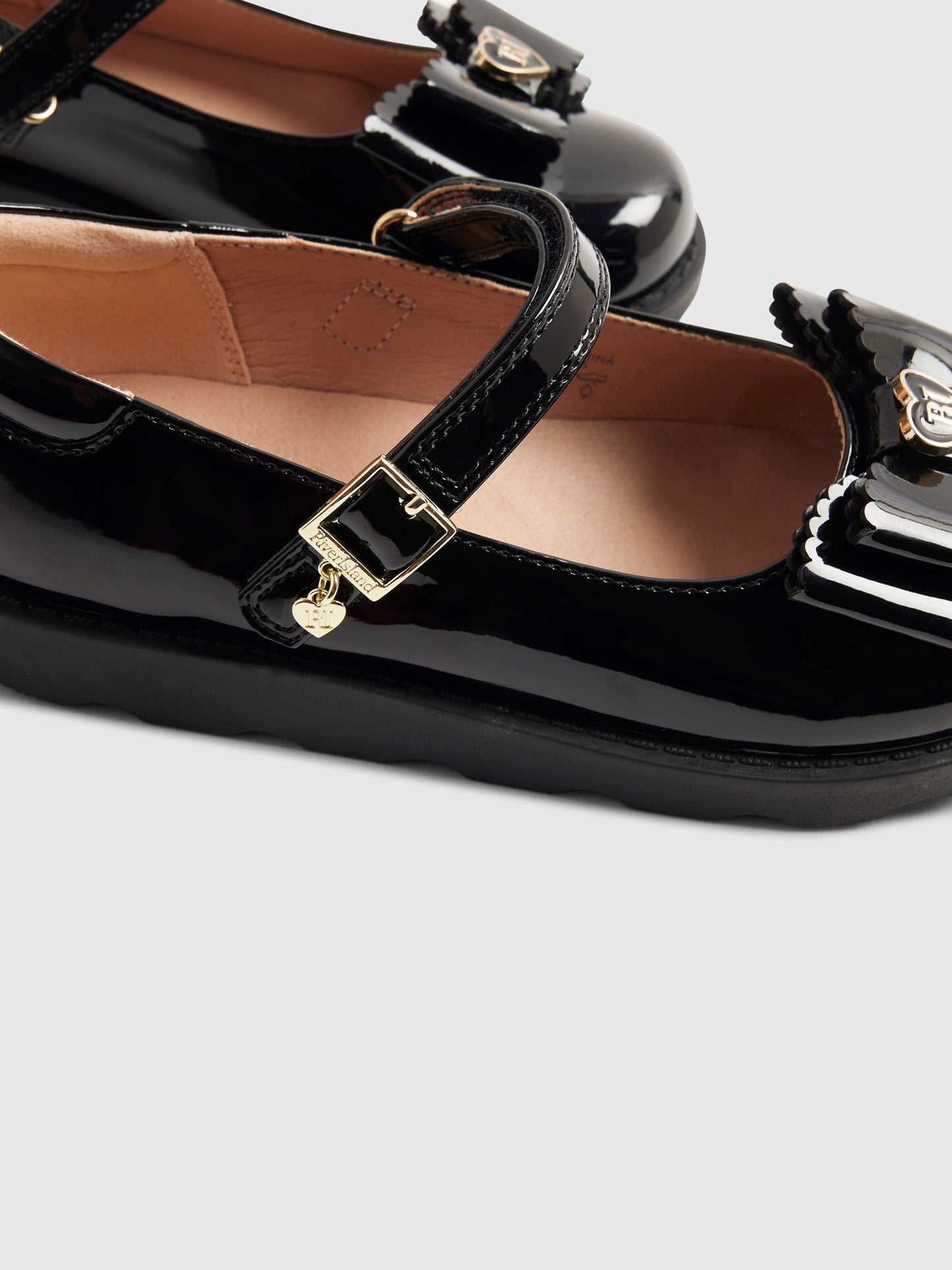River Island Black Back To School Bow Mary Jane Shoes image 5