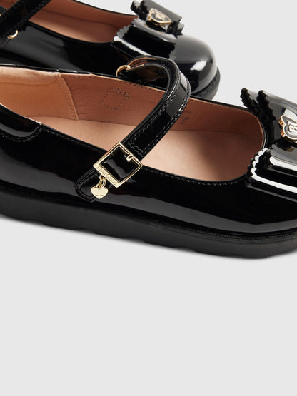 River Island Black Back To School Bow Mary Jane Shoes image 5