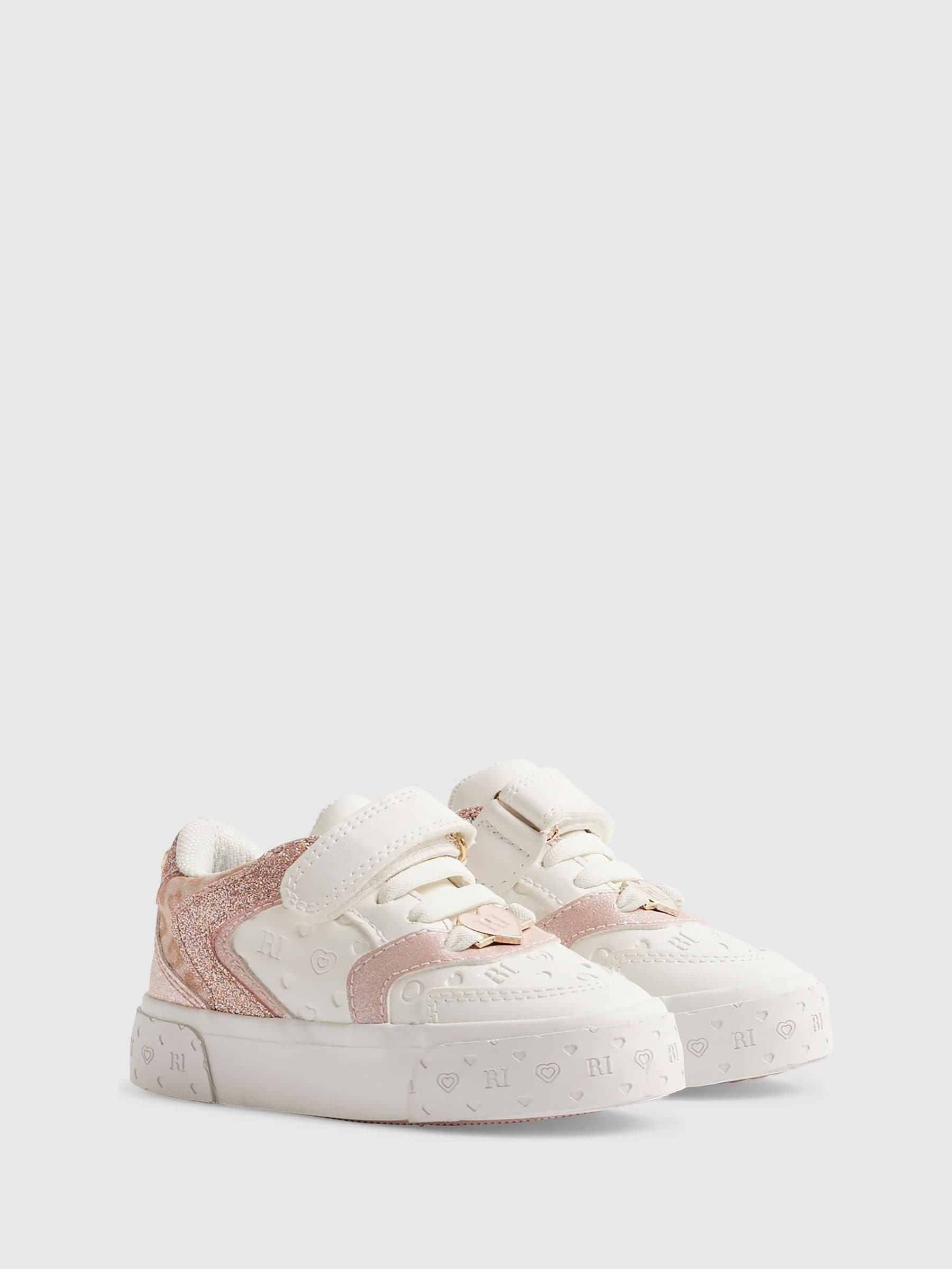 River Island White Veltcro Trainers image 3