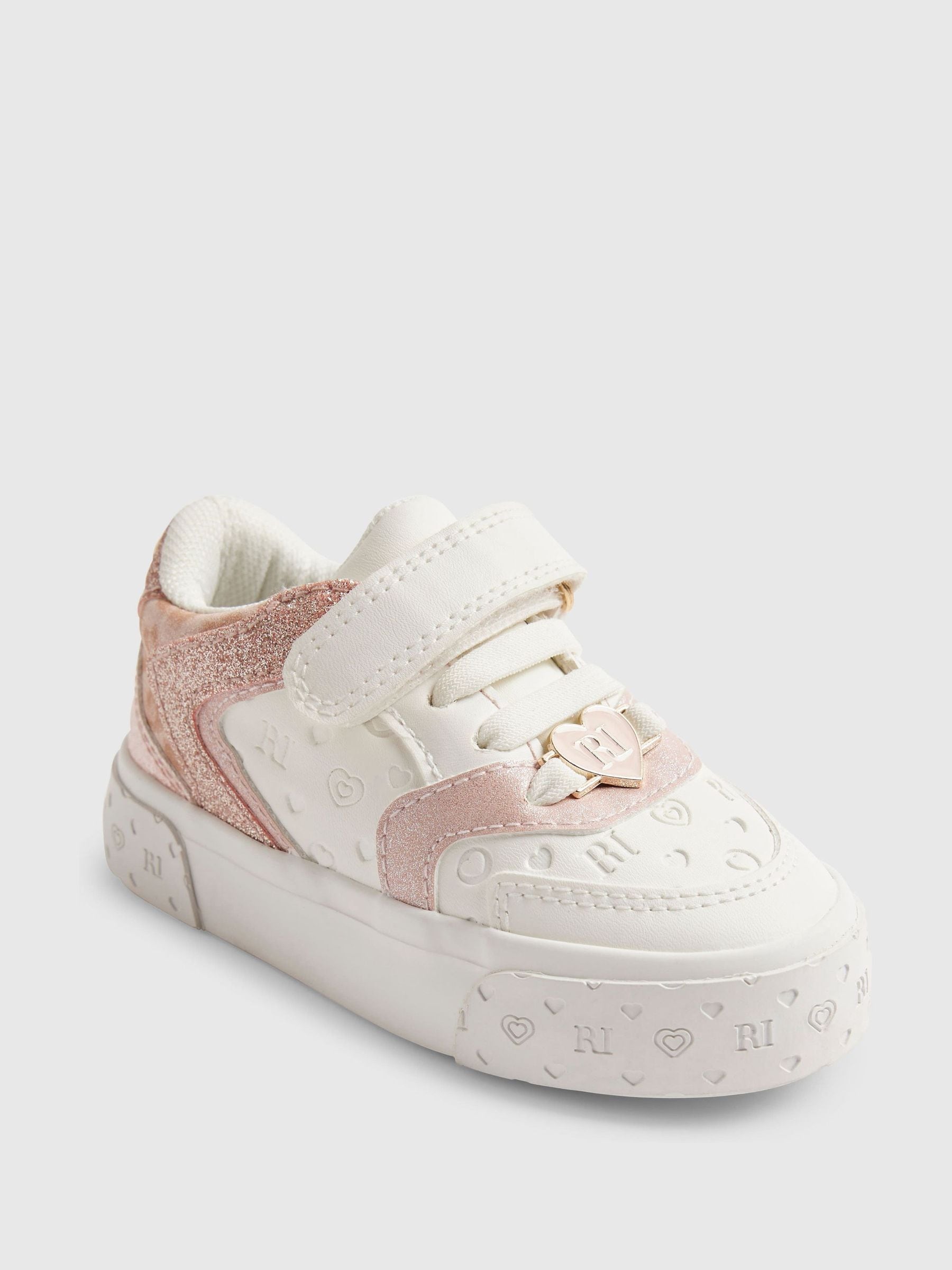 River Island White Veltcro Trainers image 4
