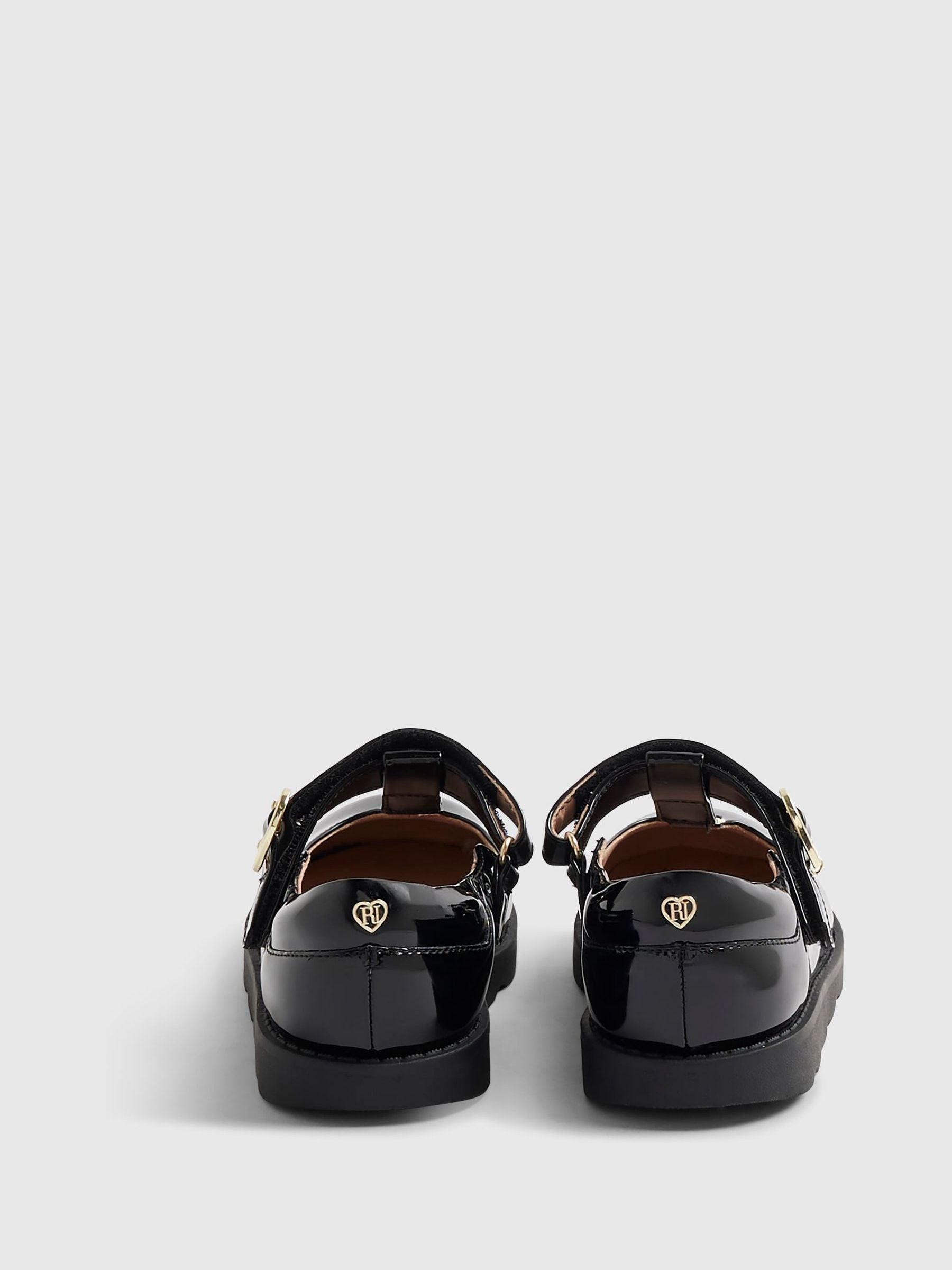 River Island Black Patent T-Bar Mary Jane School Shoes image 3