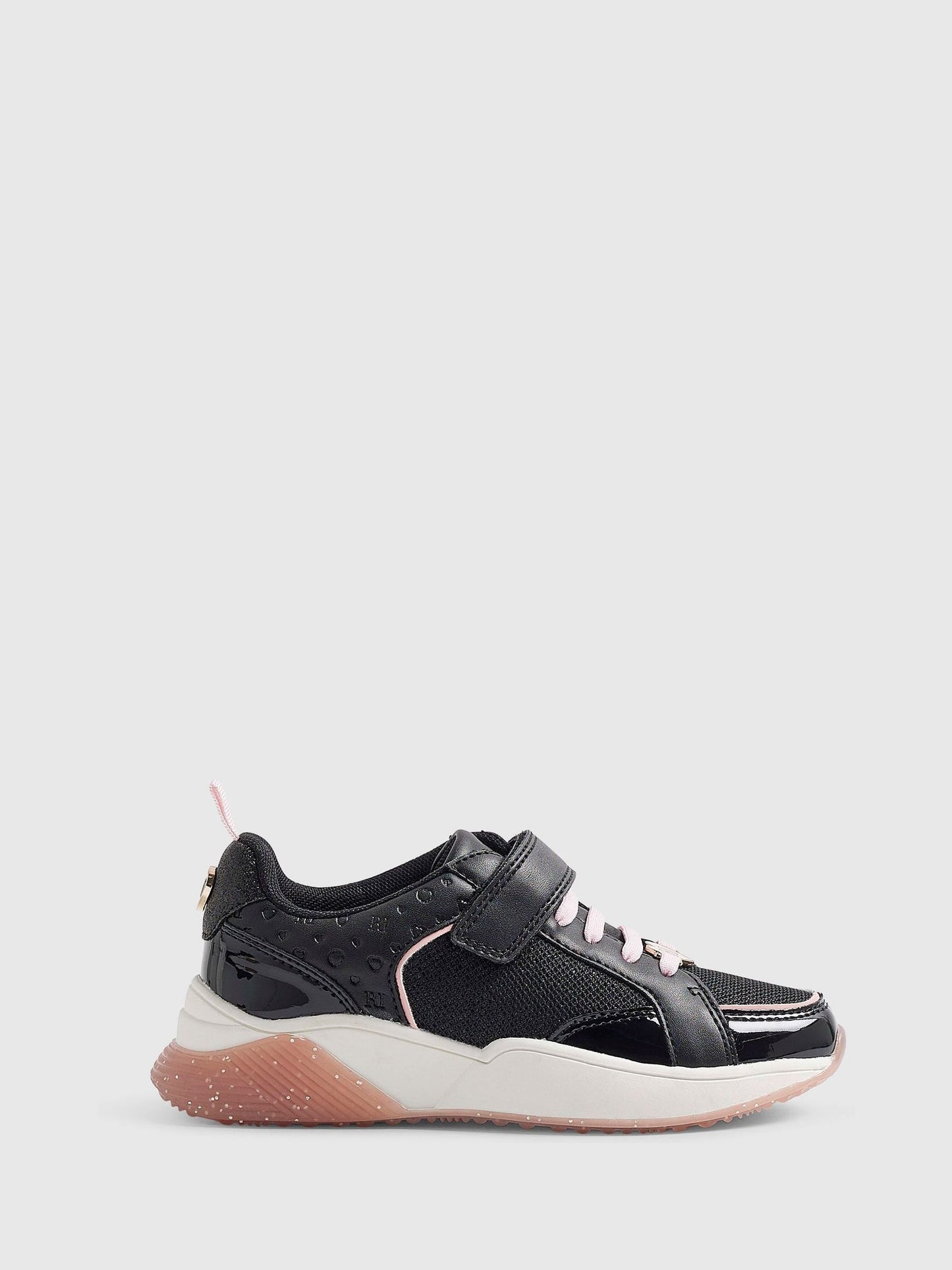 River Island Pink/Black Back To School Lace Trainers image 1