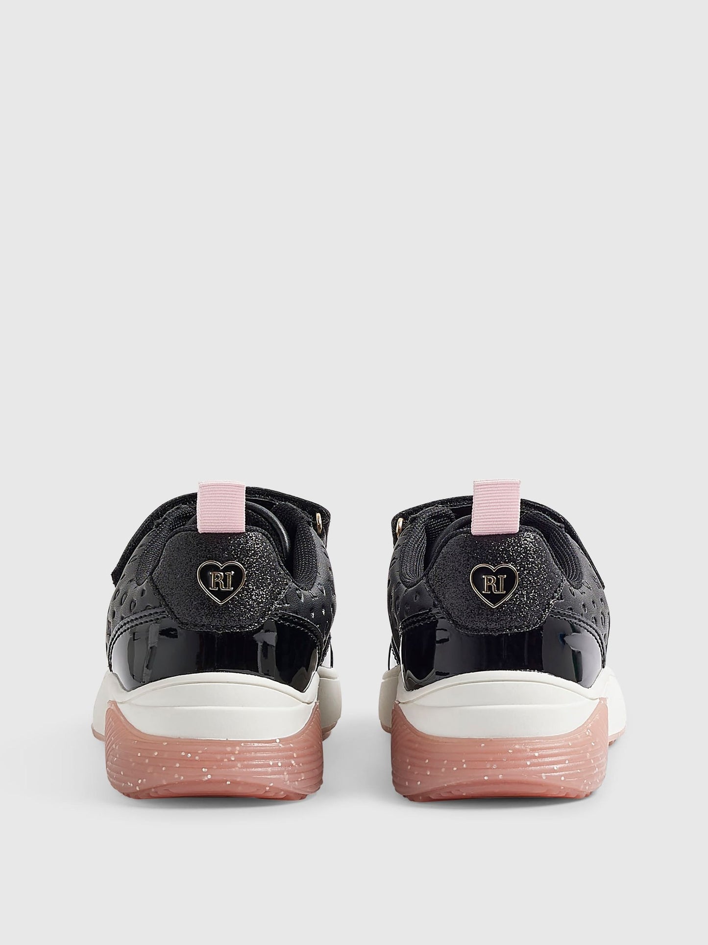 River Island Pink/Black Back To School Lace Trainers image 3