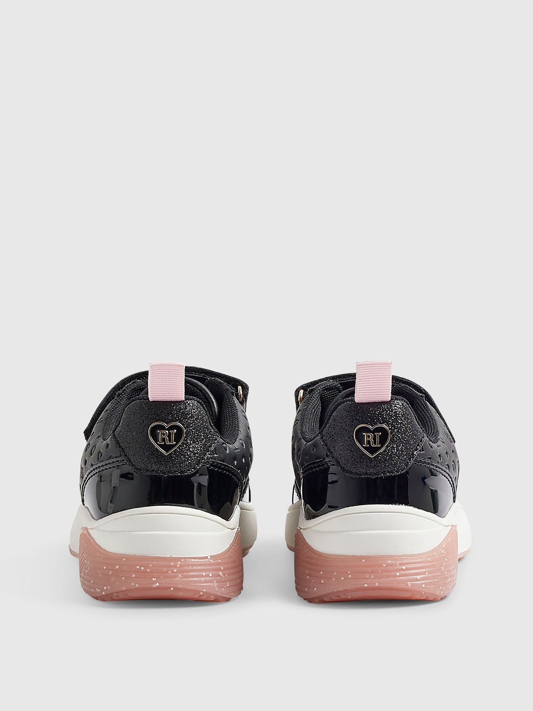River Island Pink/Black Back To School Lace Trainers image 3