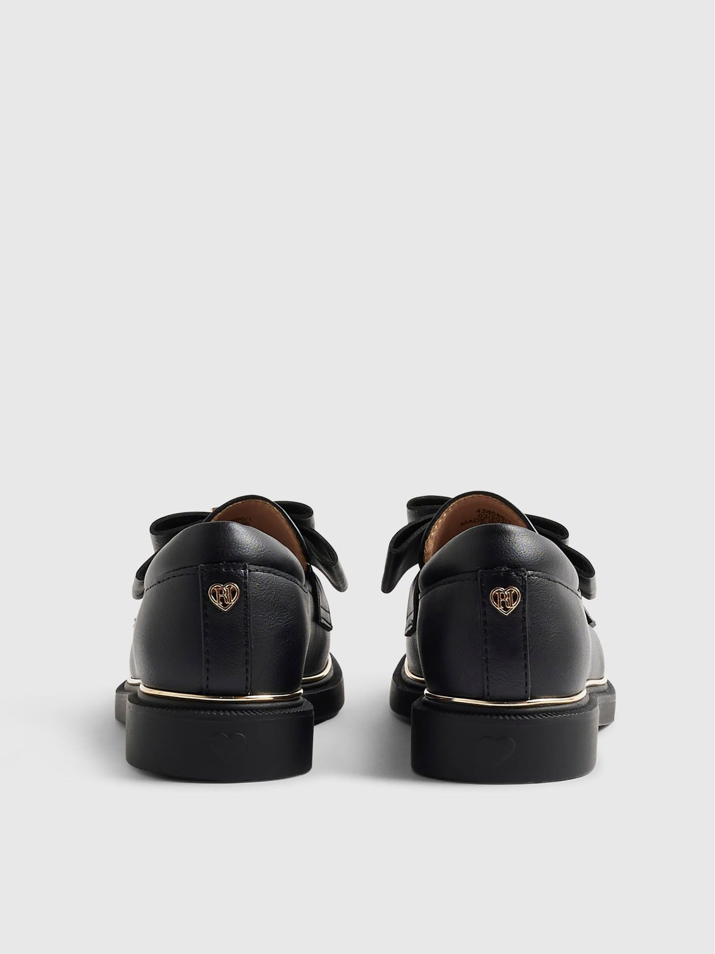 River Island Black Back To School Bow Loafers image 2
