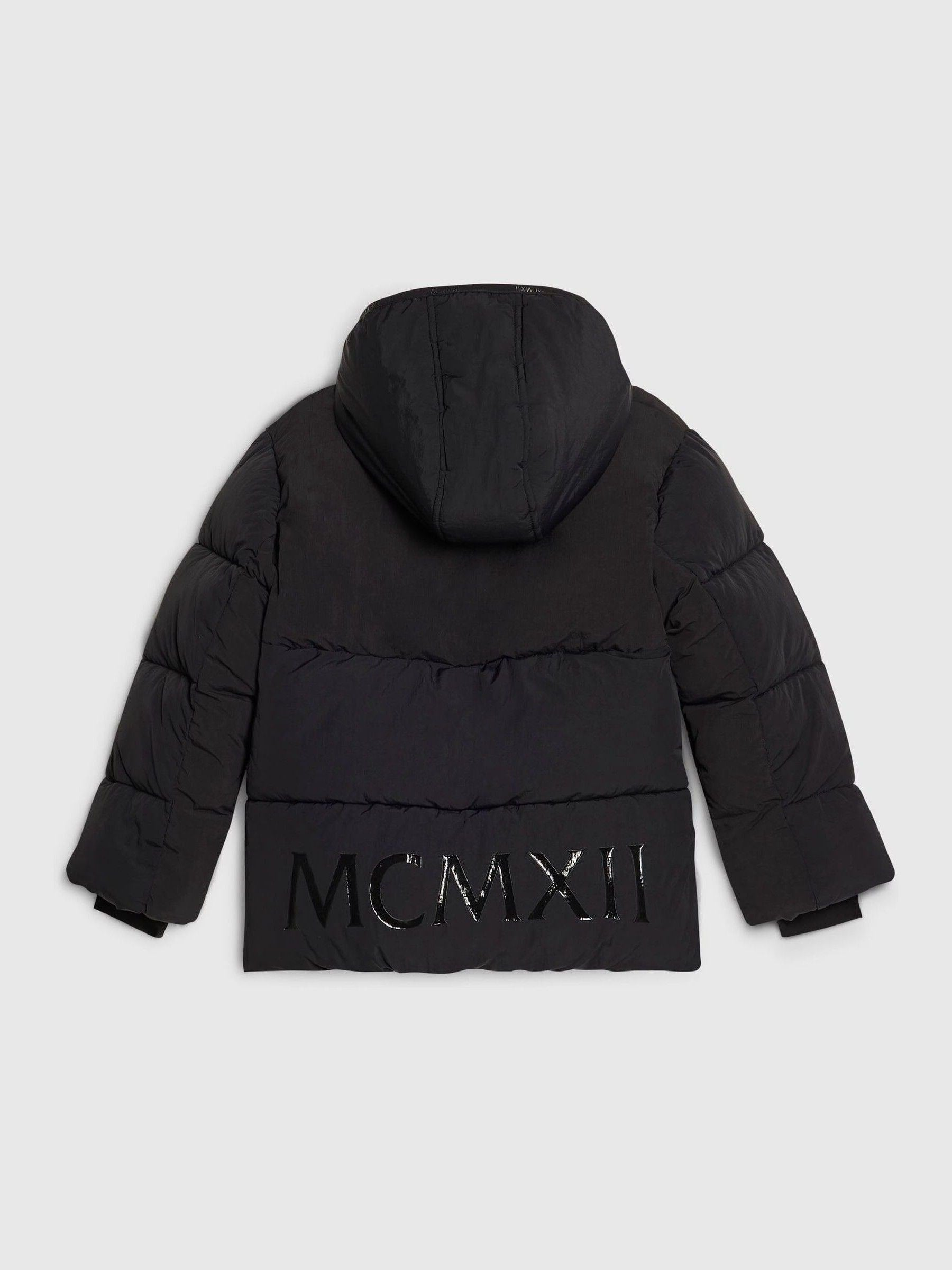 Dsiney Kidz - River Island Black Heavyweight School Puffer Jacket image 2