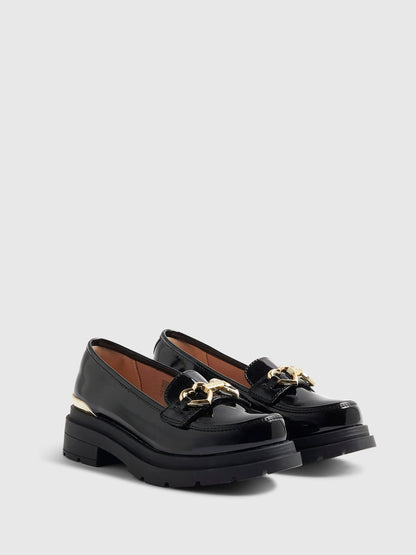 River Island Black Slip On Interchangeable School Loafers image 1
