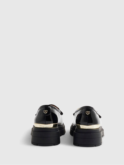 River Island Black Slip On Interchangeable School Loafers image 2