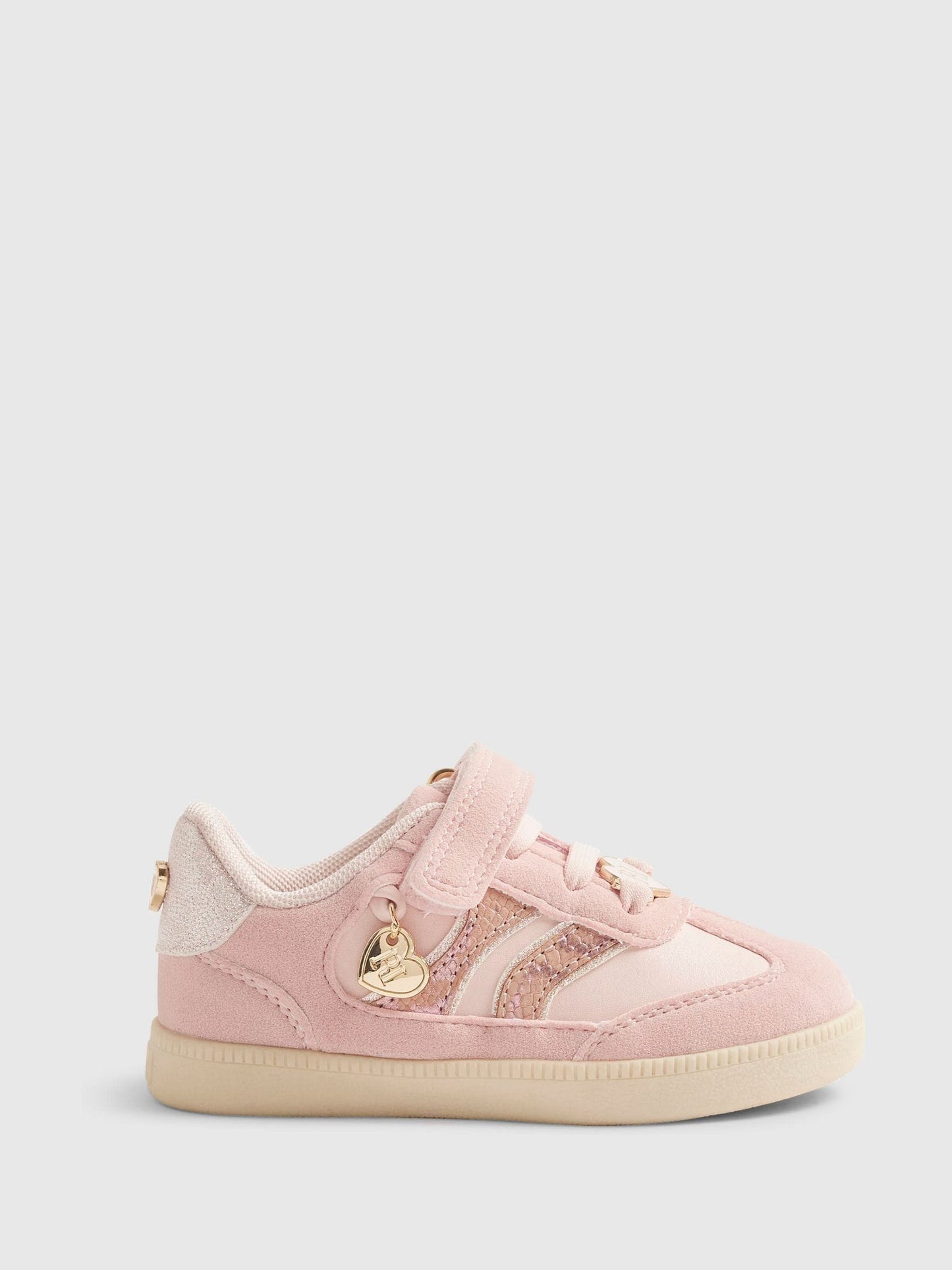 River Island Pink Snake Veltcro Trainers image 1