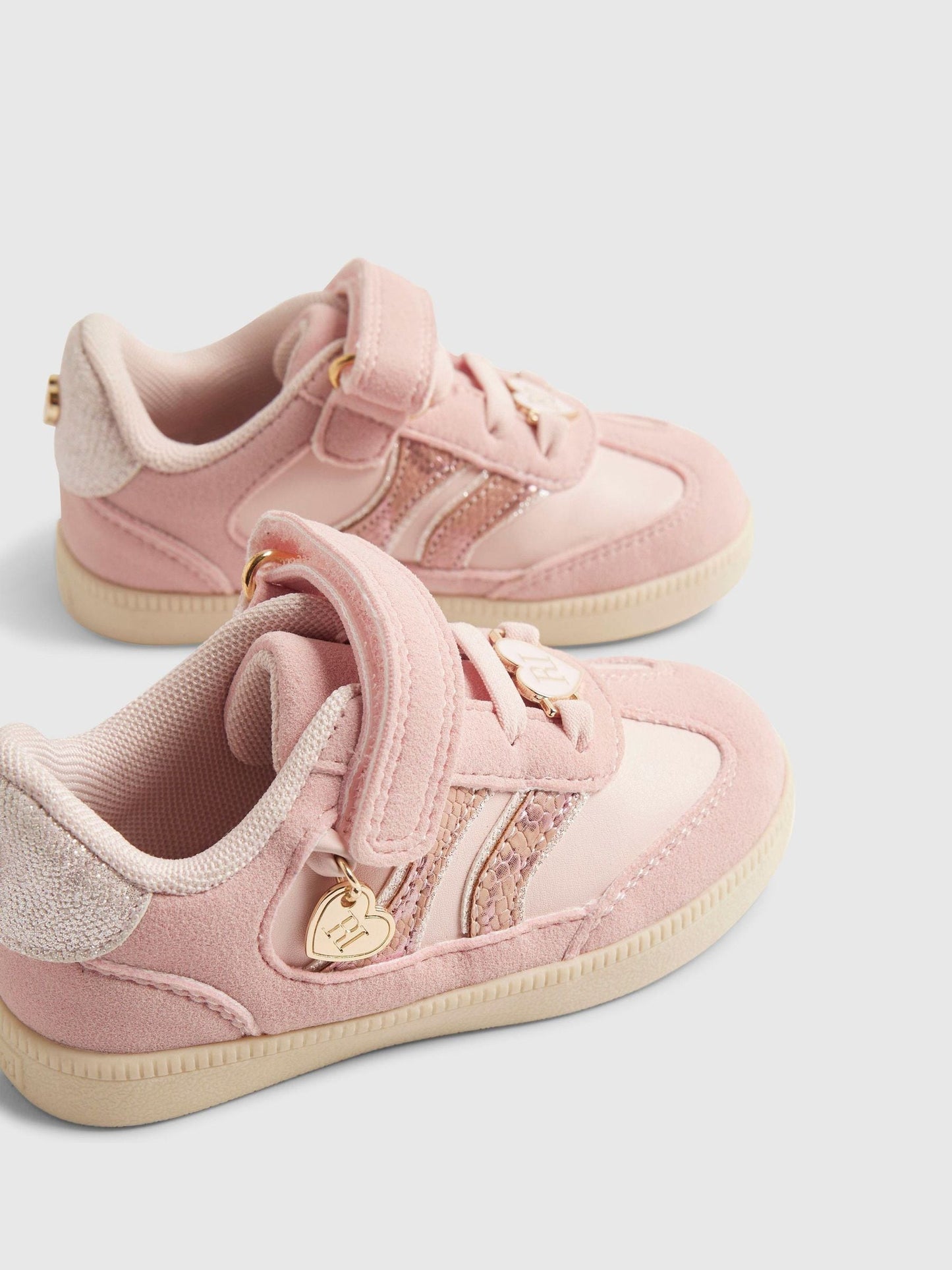 River Island Pink Snake Veltcro Trainers image 4