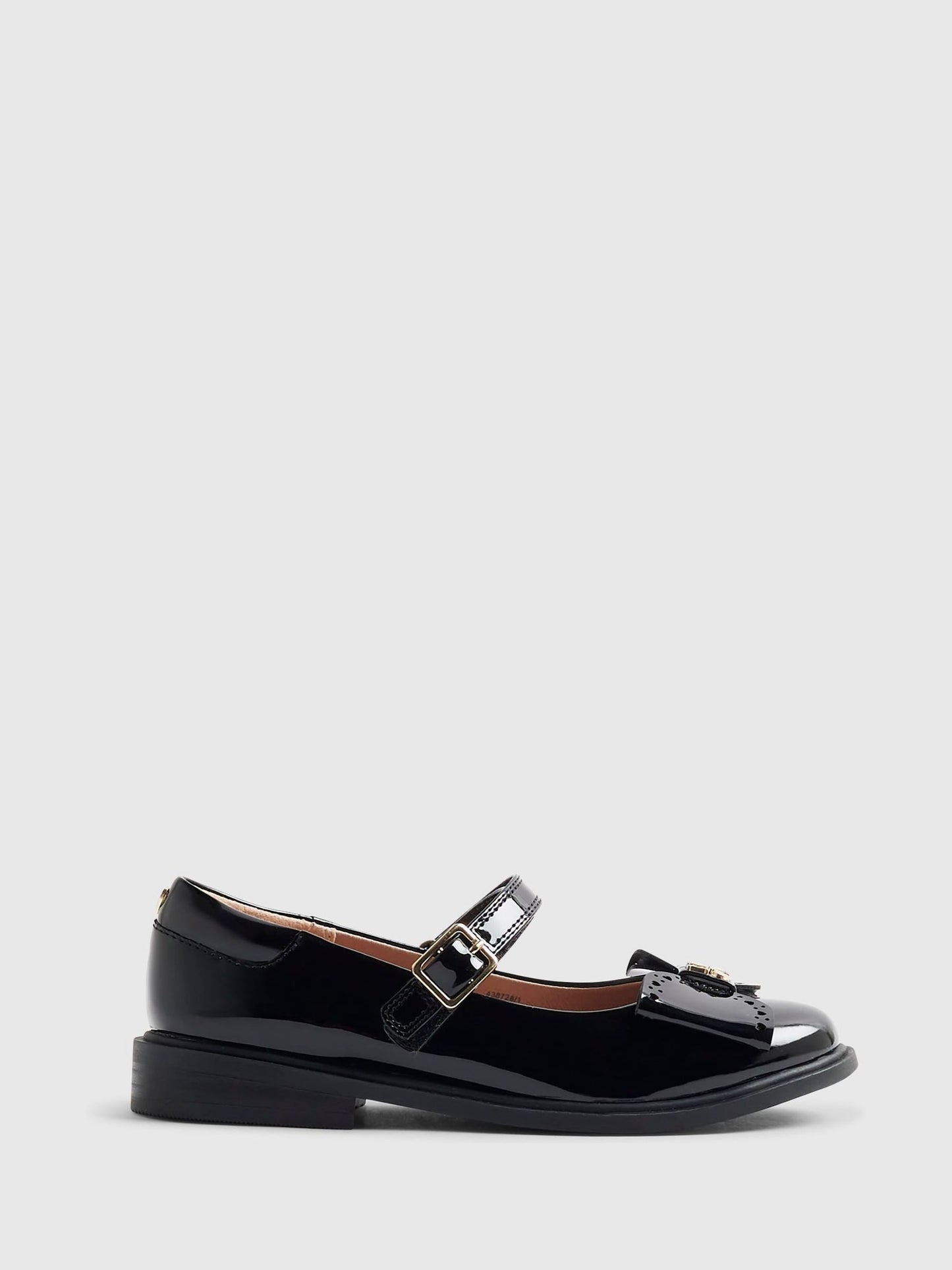 River Island Black Back To School Heart Ballet Pumps image 1