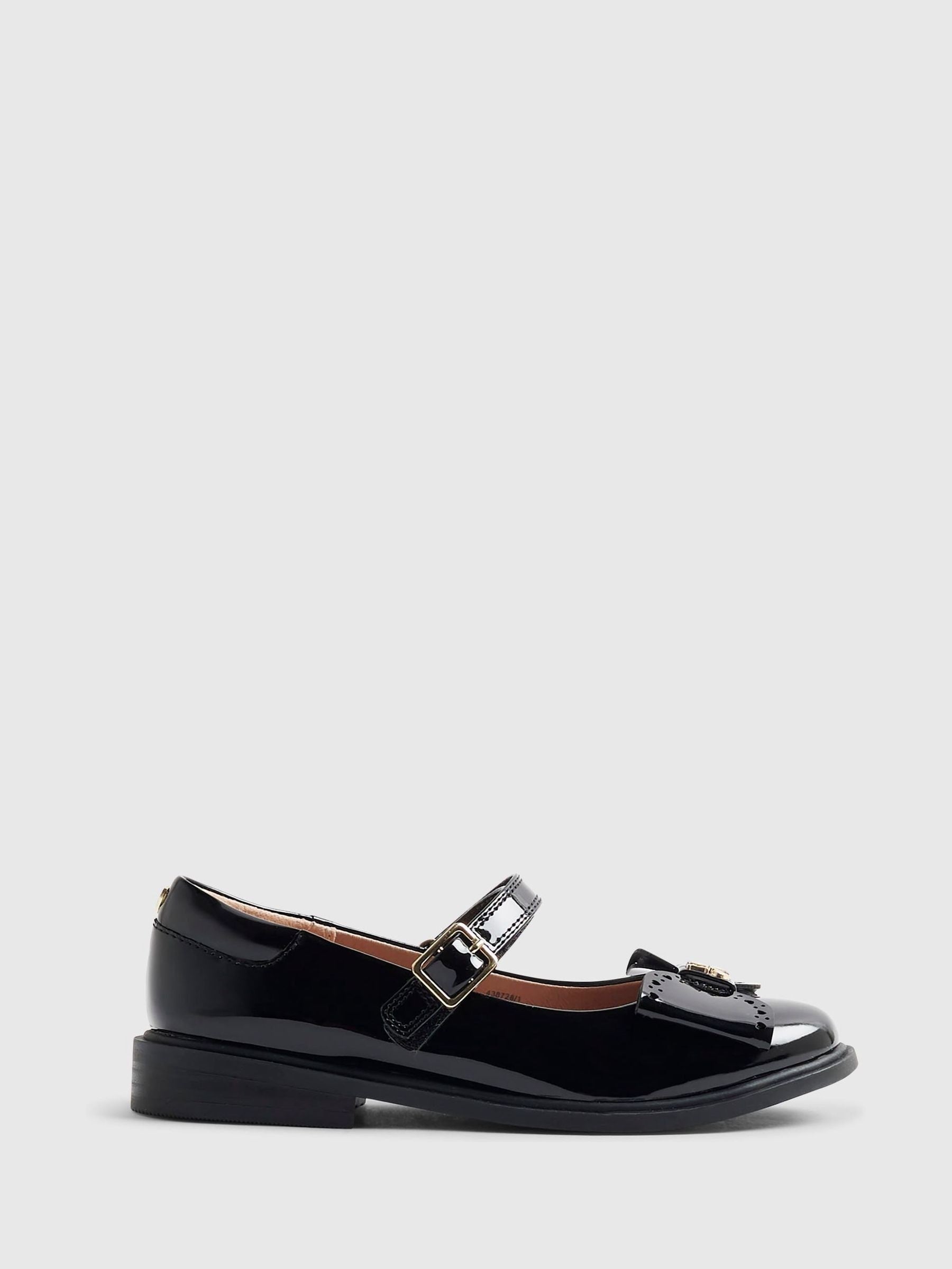 River Island Black Back To School Heart Ballet Pumps image 1