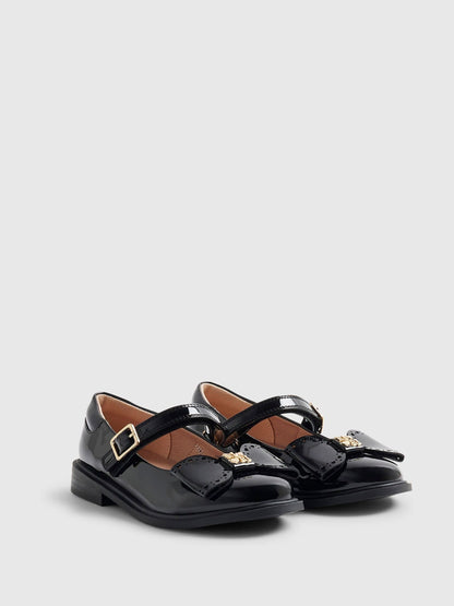 River Island Black Back To School Heart Ballet Pumps image 2