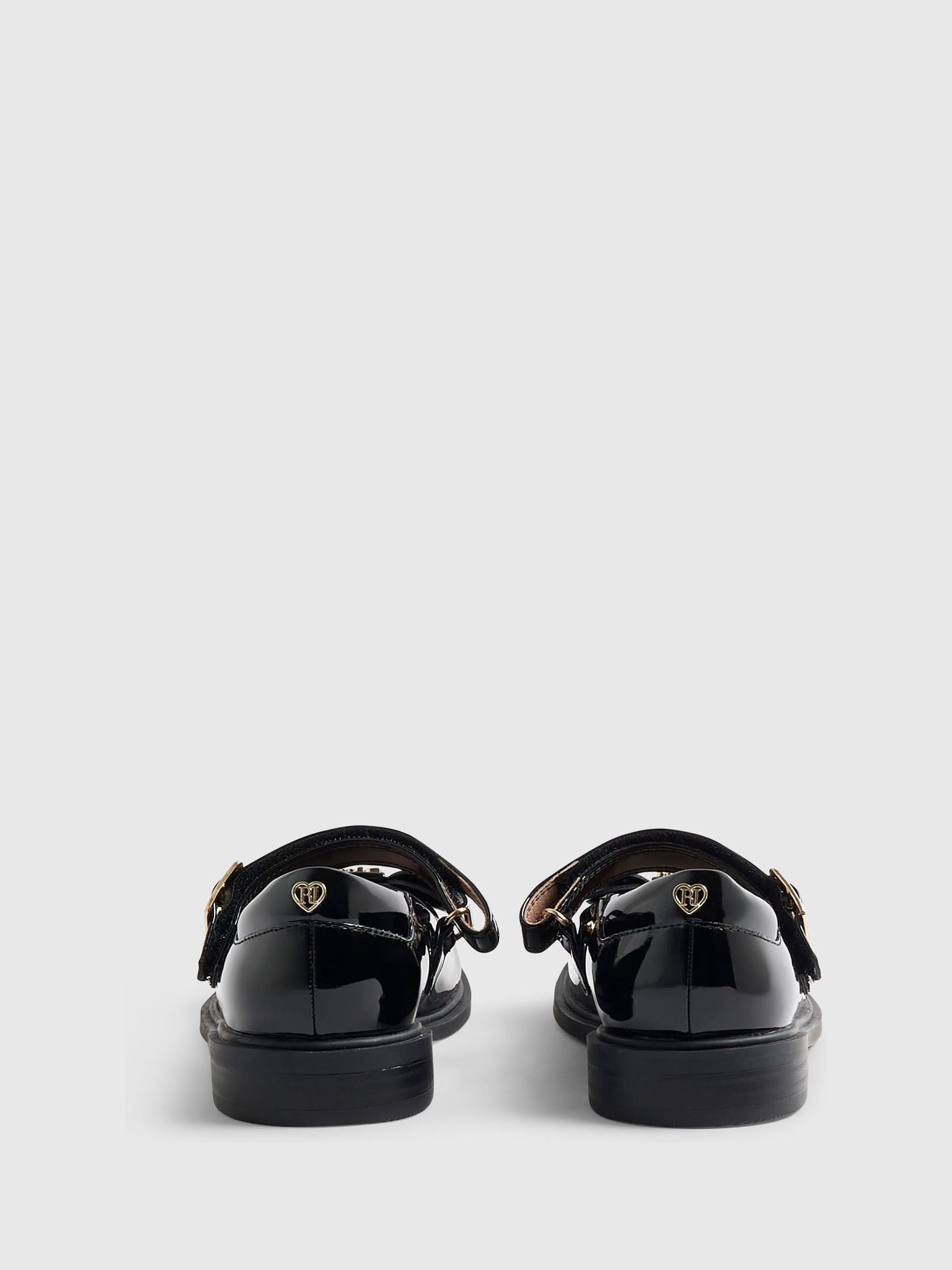River Island Black Back To School Heart Ballet Pumps image 3