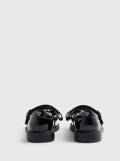 River Island Black Back To School Heart Ballet Pumps image 3