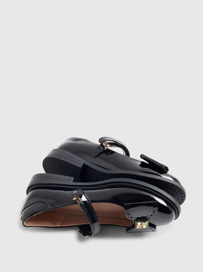 River Island Black Back To School Heart Ballet Pumps image 4