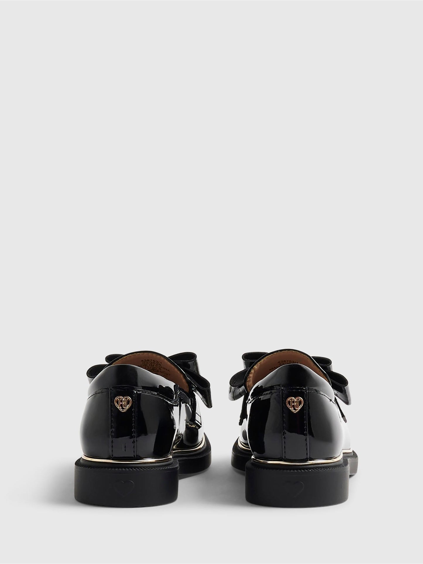 River Island Black Back To School Bow Loafers image 4