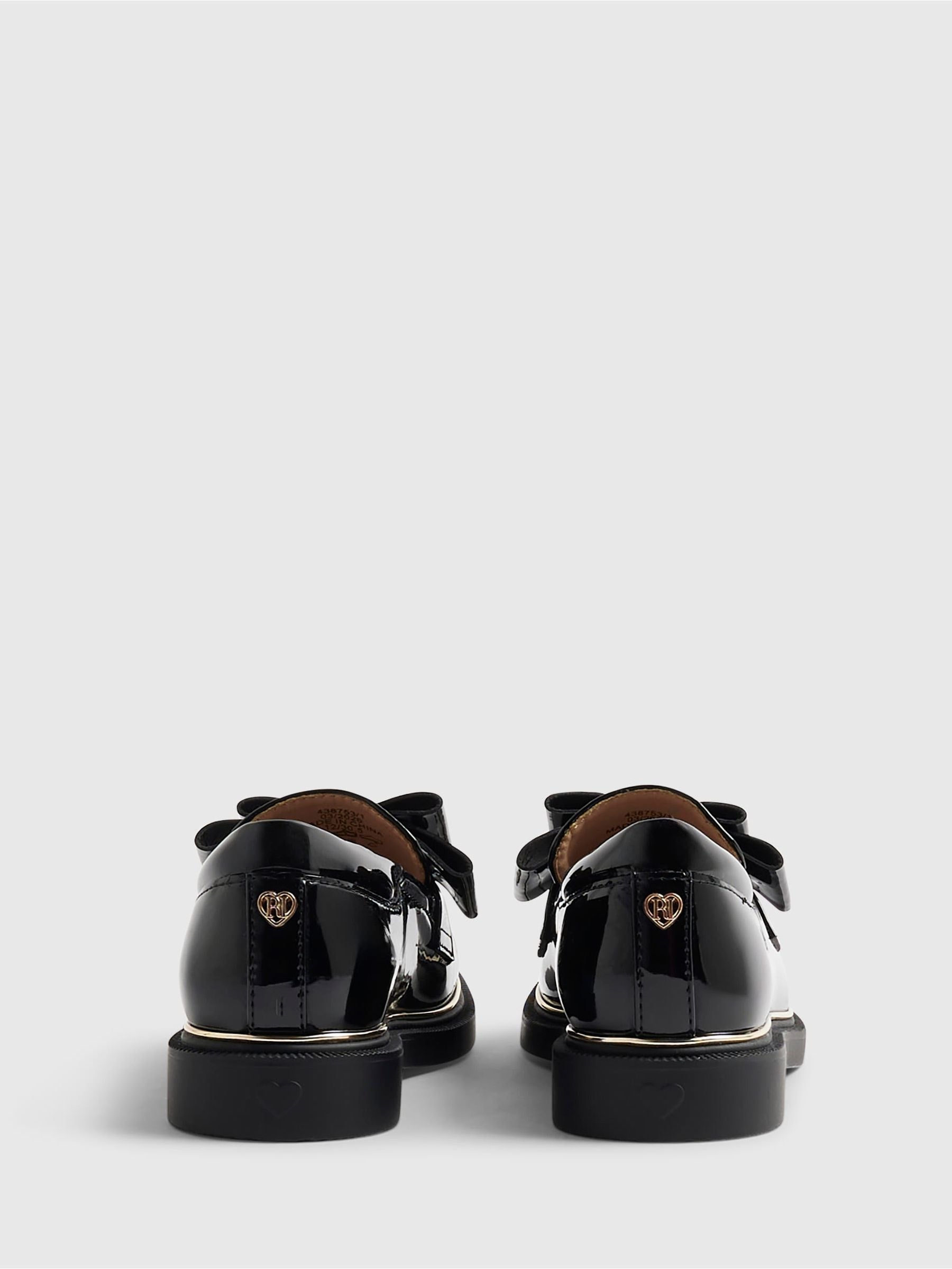River Island Black Back To School Bow Loafers image 4